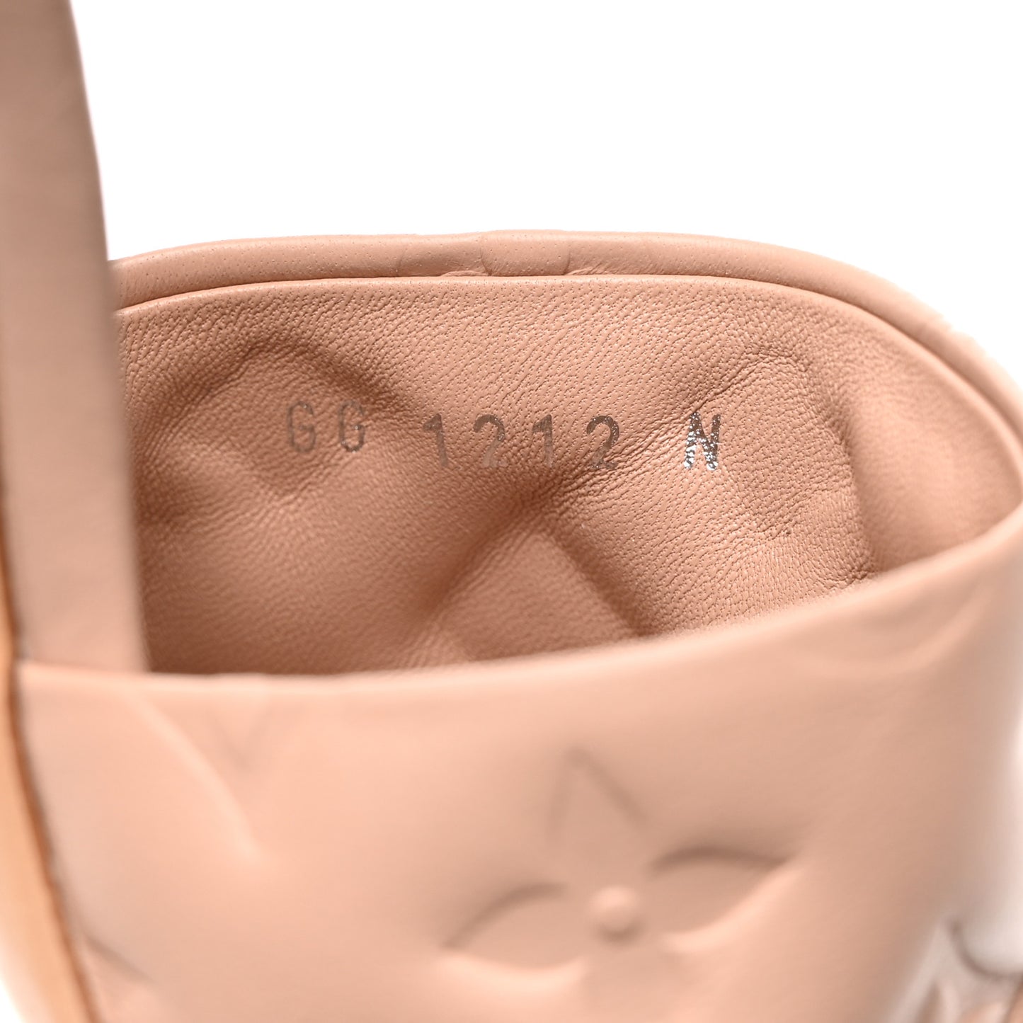 Lambskin Embossed Monogram Revival Mules 38 Beige