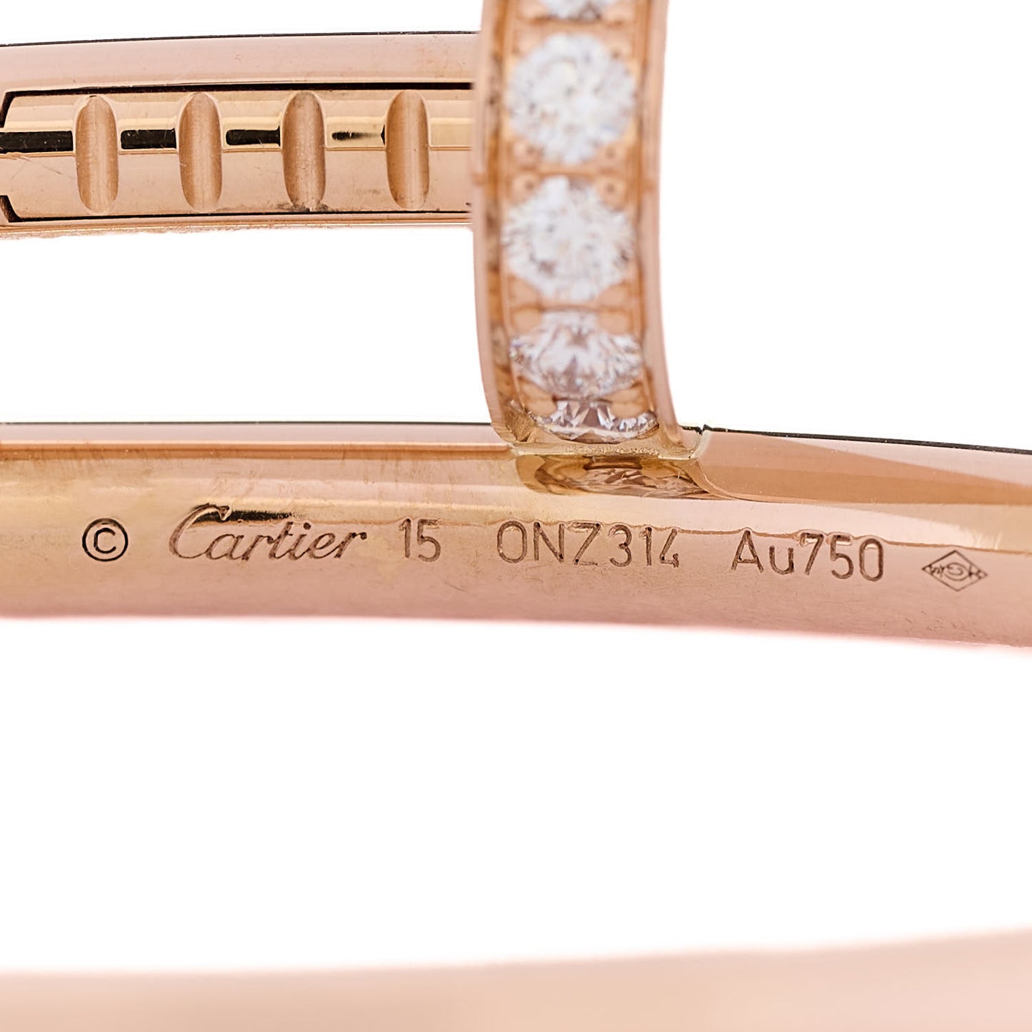 18K Pink Gold Diamond Juste Un Clou Bracelet 15