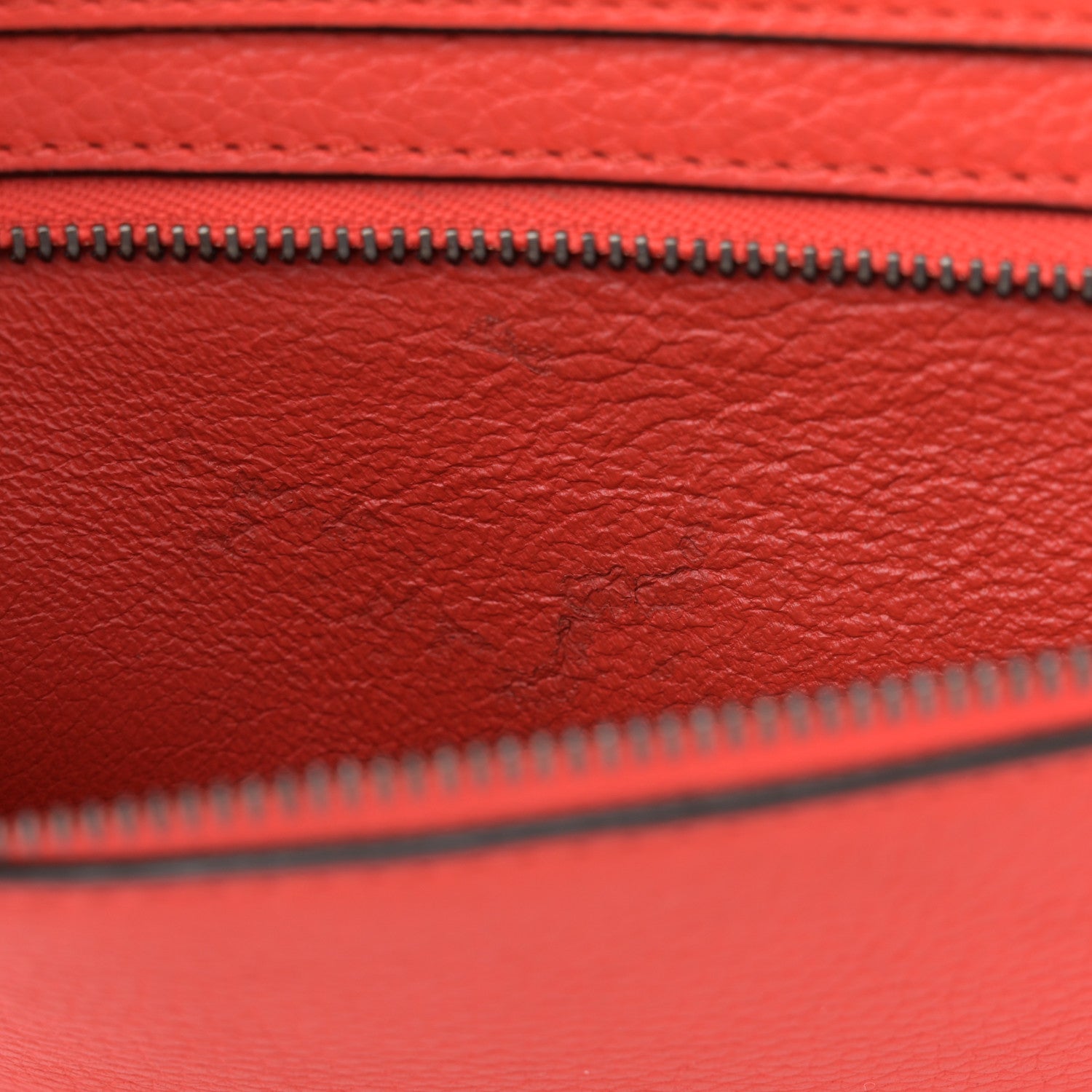 Celine Drummed Calfskin Suede Medium Trapeze Vermillion 10 of 17