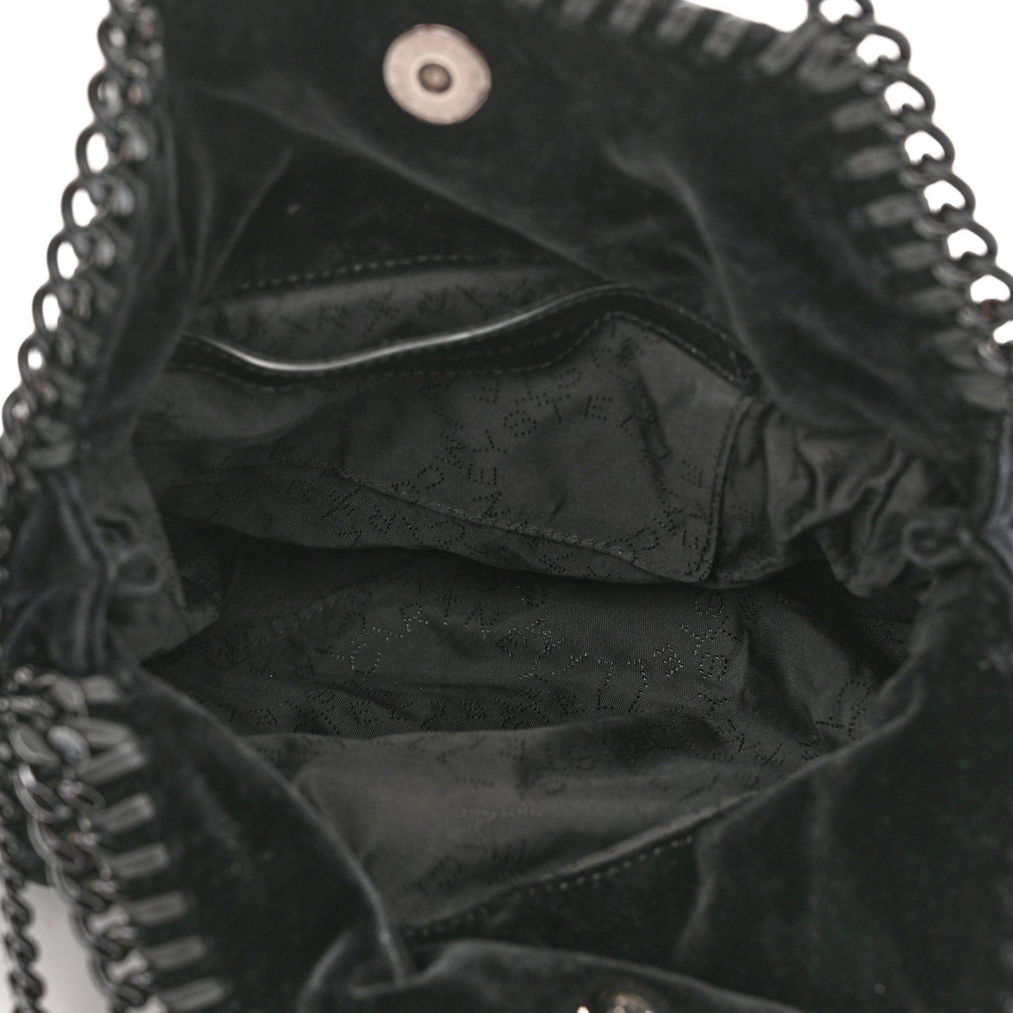Velvet Mini Falabella Fold Over Tote Black
