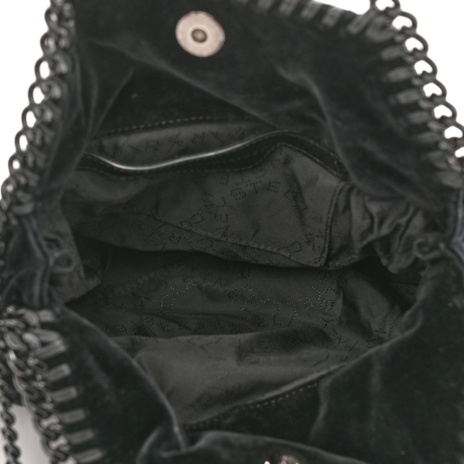 Stella McCartney Velvet Mini Falabella Fold Over Tote Black 5 of 10