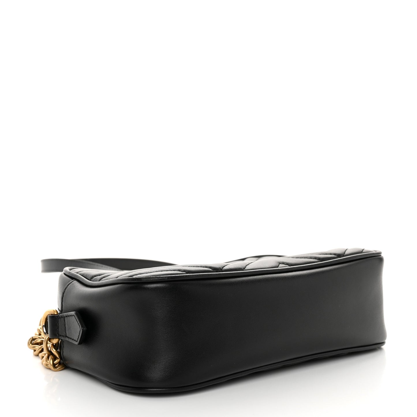 Calfskin Matelasse Small GG Marmont Chain Shoulder Bag Black