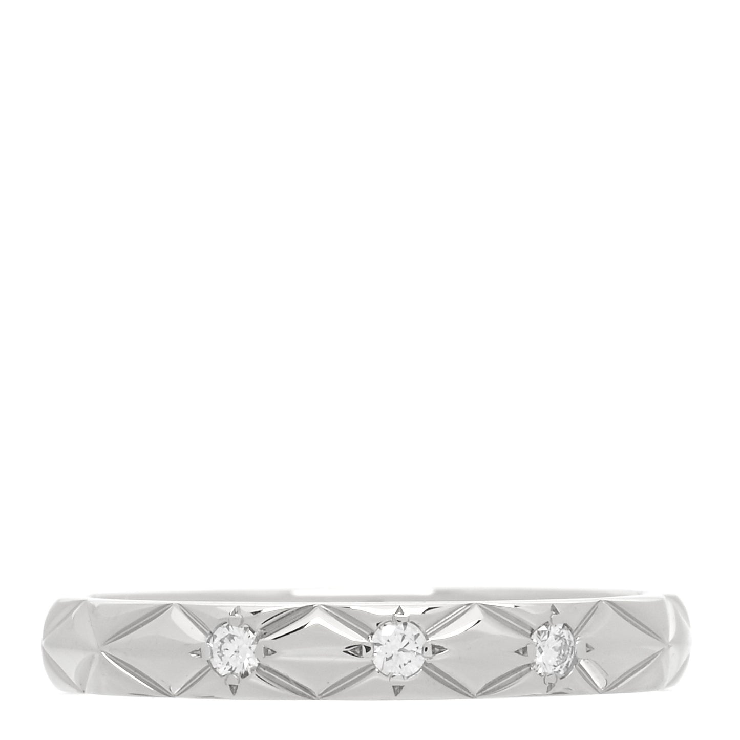 Platinum Diamond Small Matelasse Ring 46 3.75