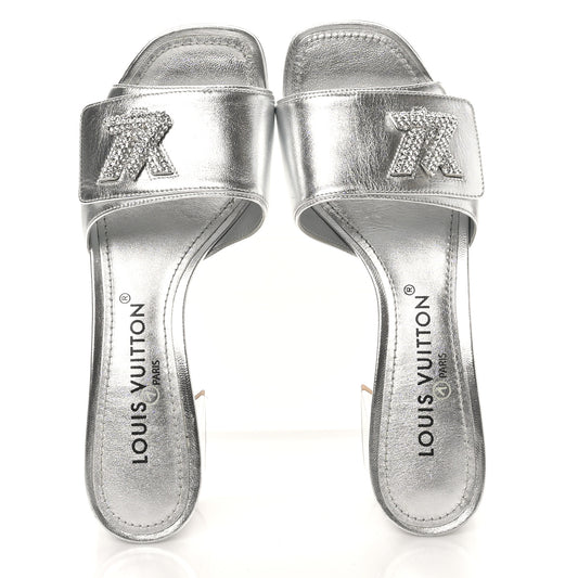 Metallic Calfskin Shake 5.5cm Mule 36.5 Silver