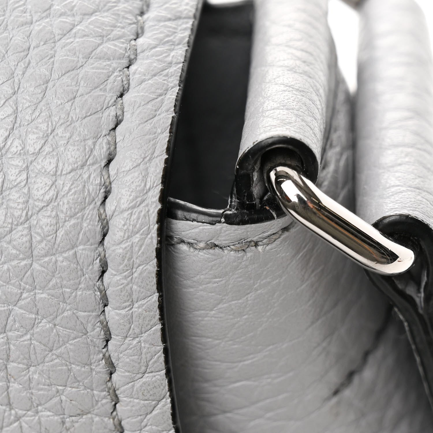 Prada Vitello Daino Soft Shoulder Flap Bag Ardesia 10 of 10