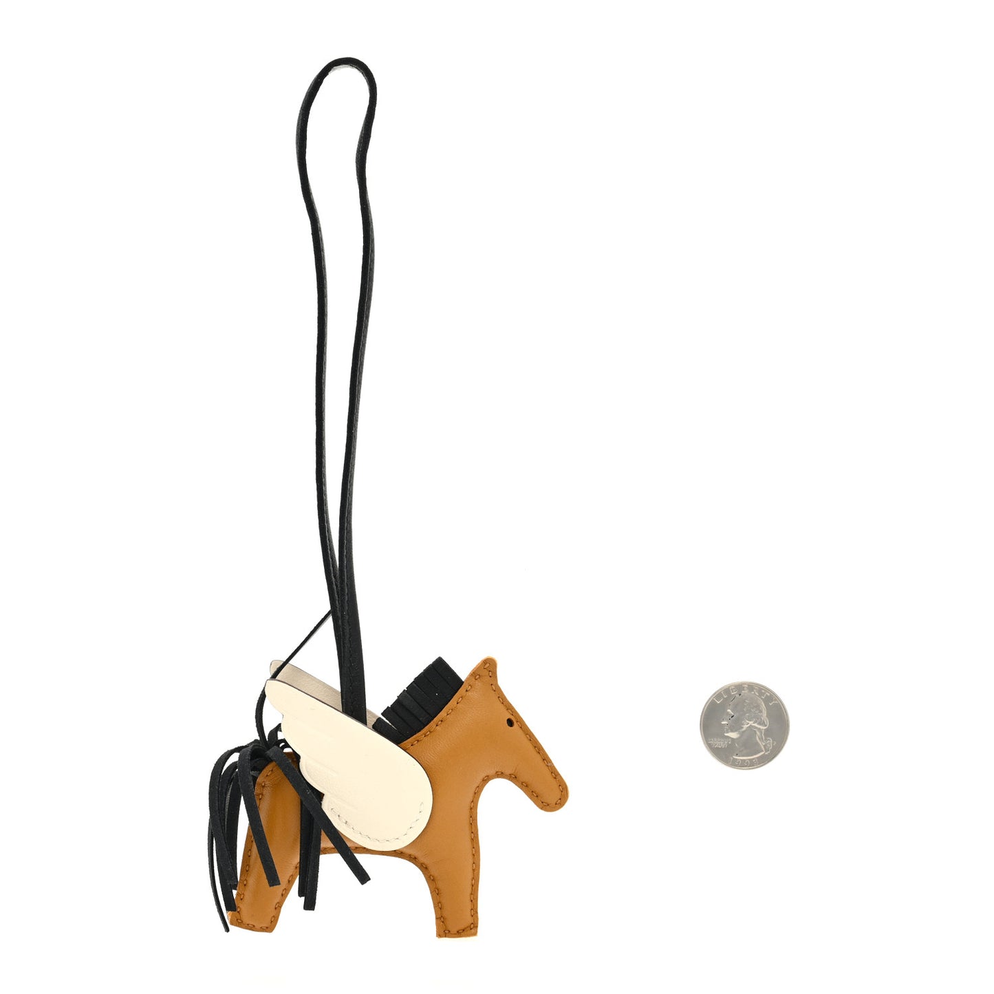 Milo Lambskin Grigri Rodeo Pegase Horse Bag Charm PM Sesame Black Nata
