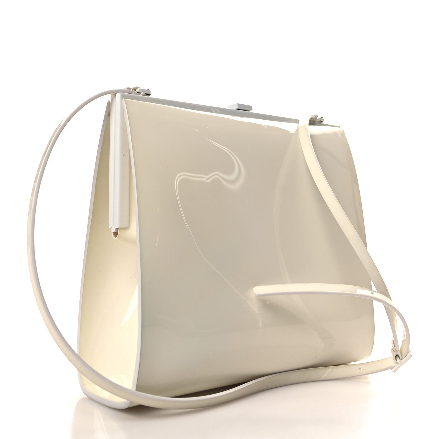 Saint Laurent Vinyl Le-Anne Marie Shoulder Bag White Powder 3 of 10