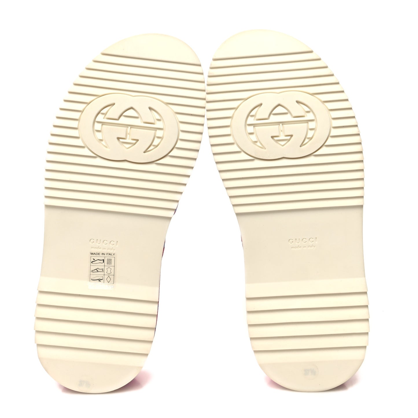 GG Supreme Joy Monogram Angelina Platform Slide Sandals 37.5 Fuxia Blue