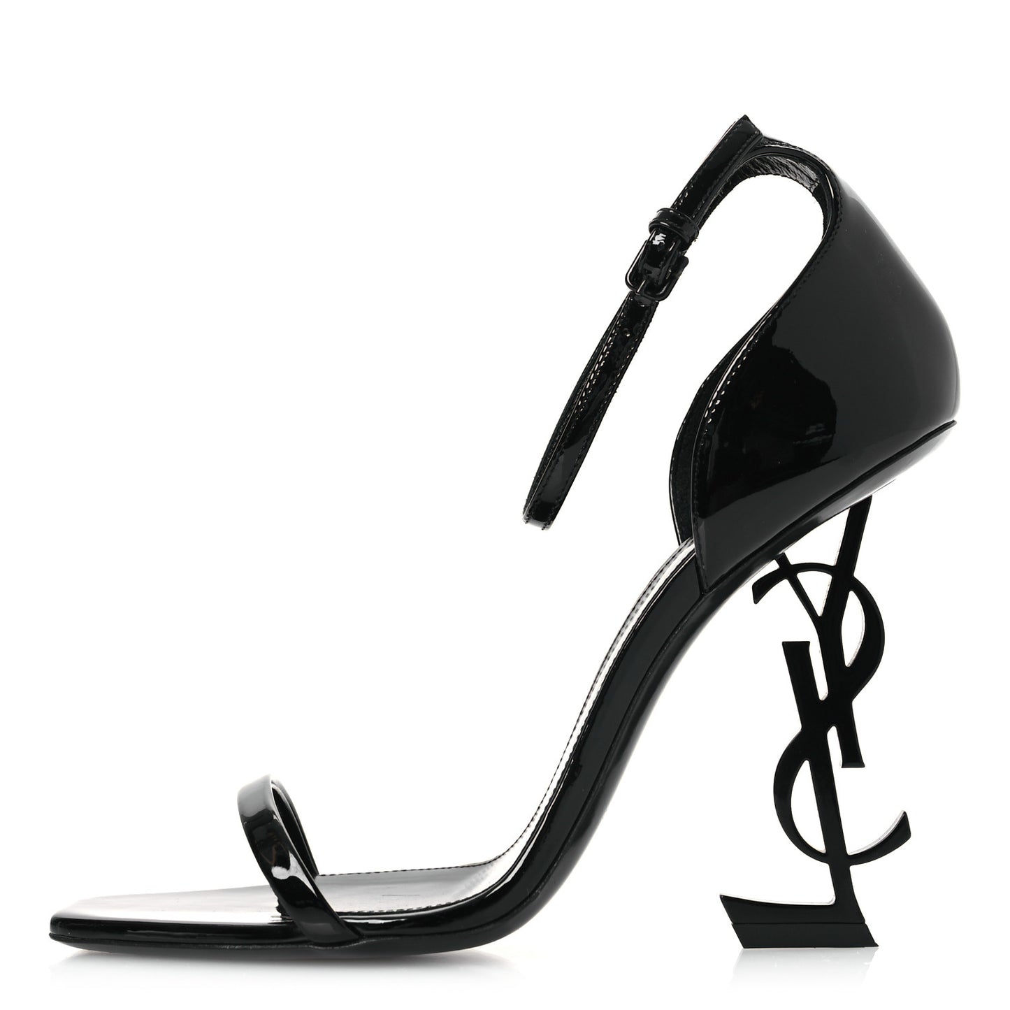 Patent Calfskin Opyum 110 Sandals 38.5 Black