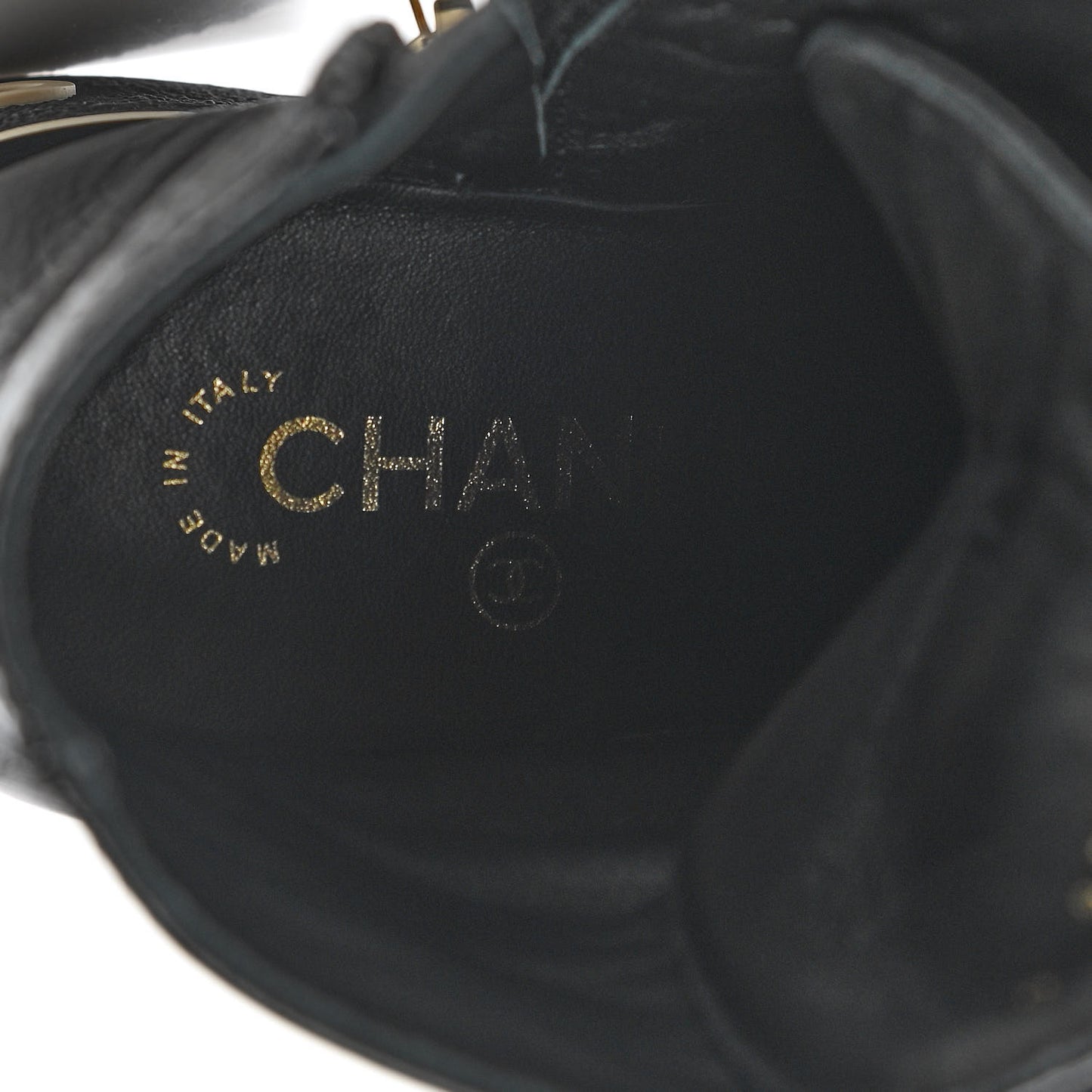 Shiny Crumpled Lambskin Lace Up Combat Boots 36 Black
