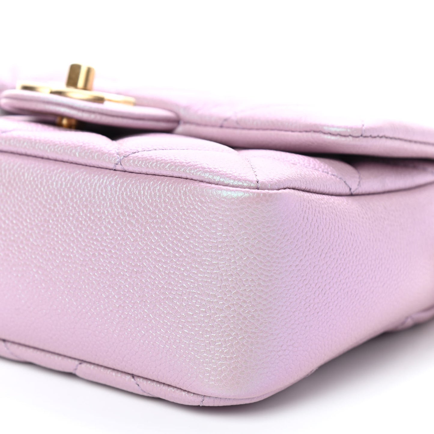 Iridescent Caviar Quilted Mini My Perfect Flap Pink