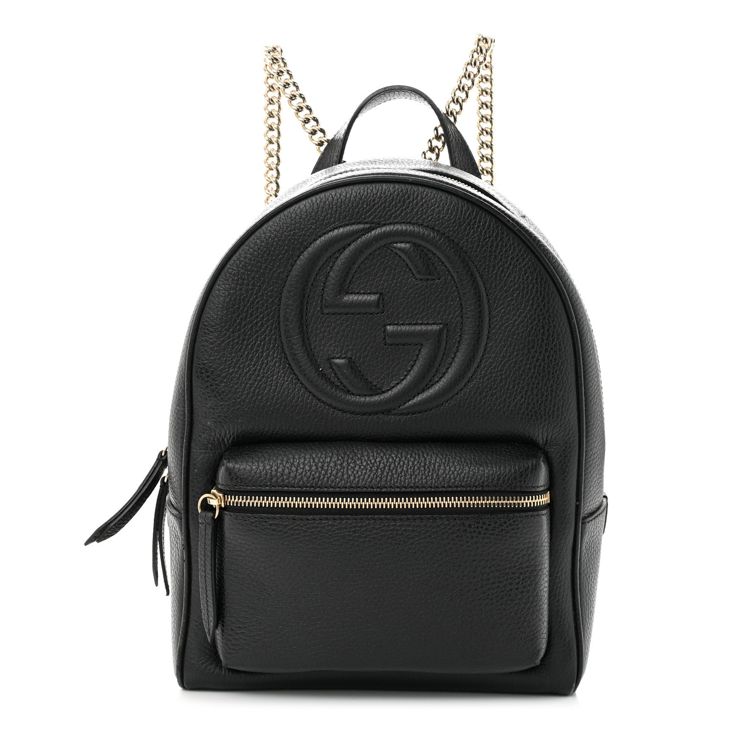 Gucci Pebbled Calfskin Soho Chain Backpack Black 1 of 17