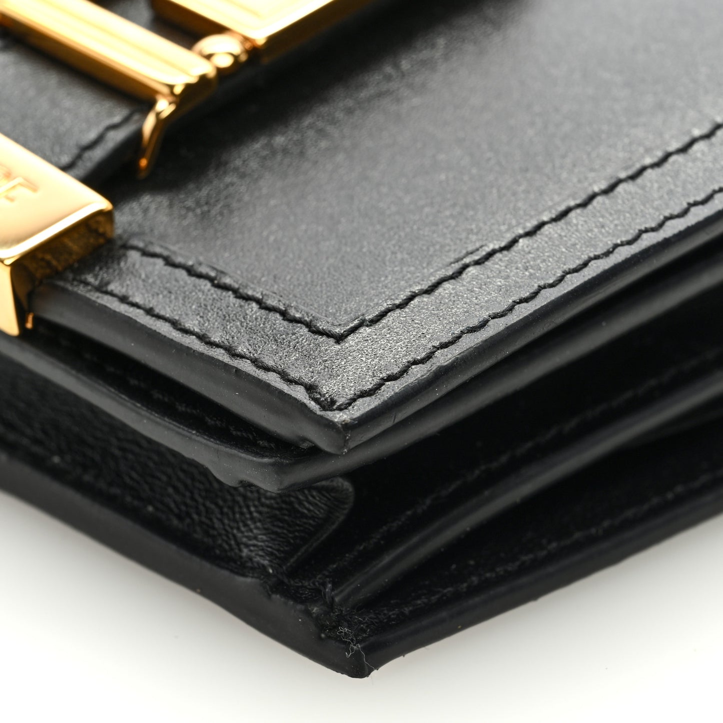 Calfskin Mini Greca Goddess Wallet On Chain Black