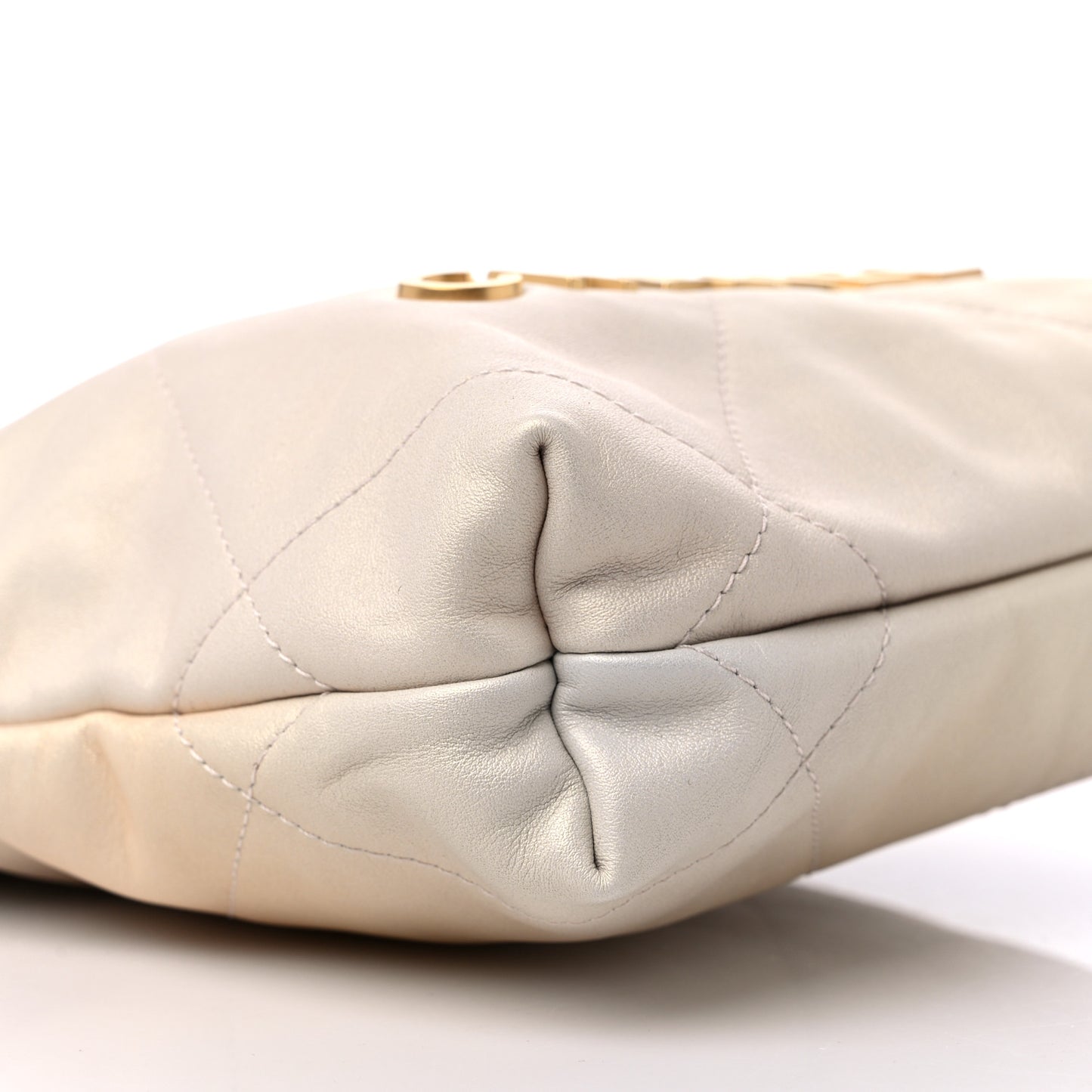 Pearly Shaded Calfskin Quilted Mini Chanel 22 Ecru Golden
