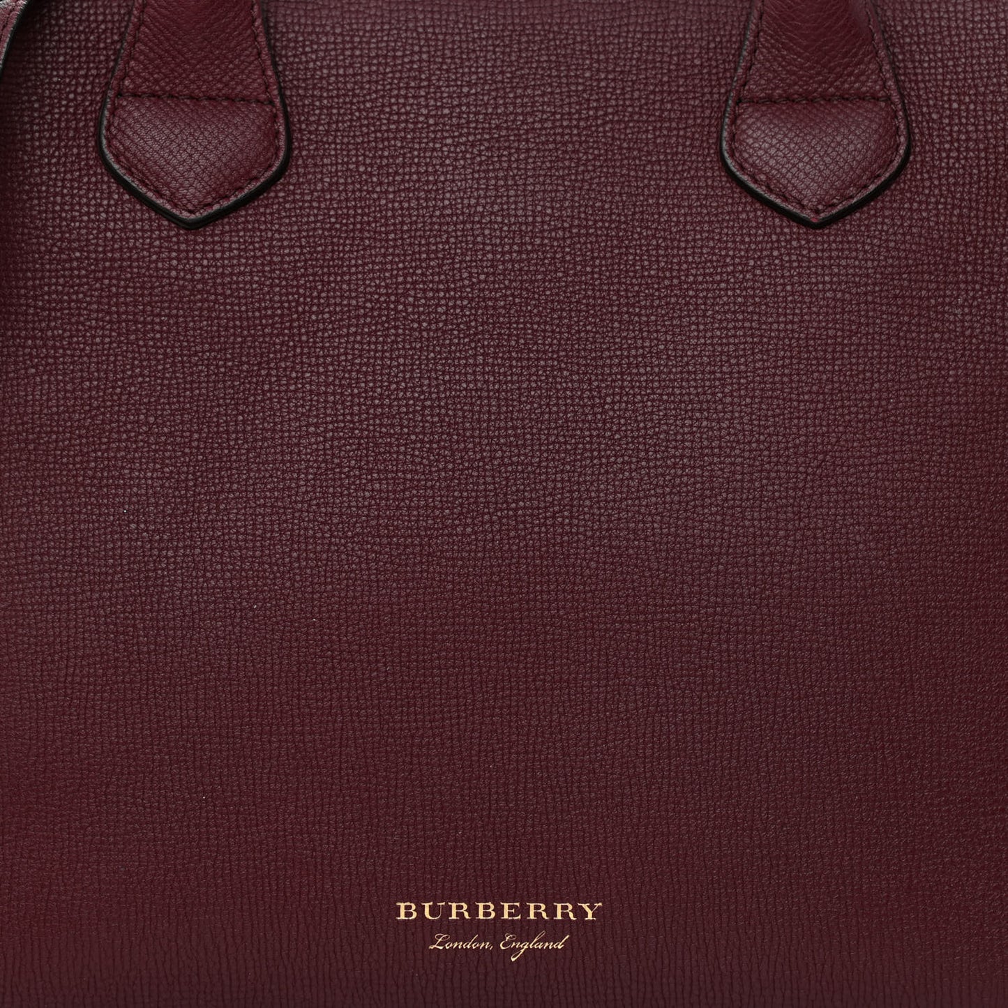 Grainy Calfskin House Check Medium Banner Tote Mahogany Red