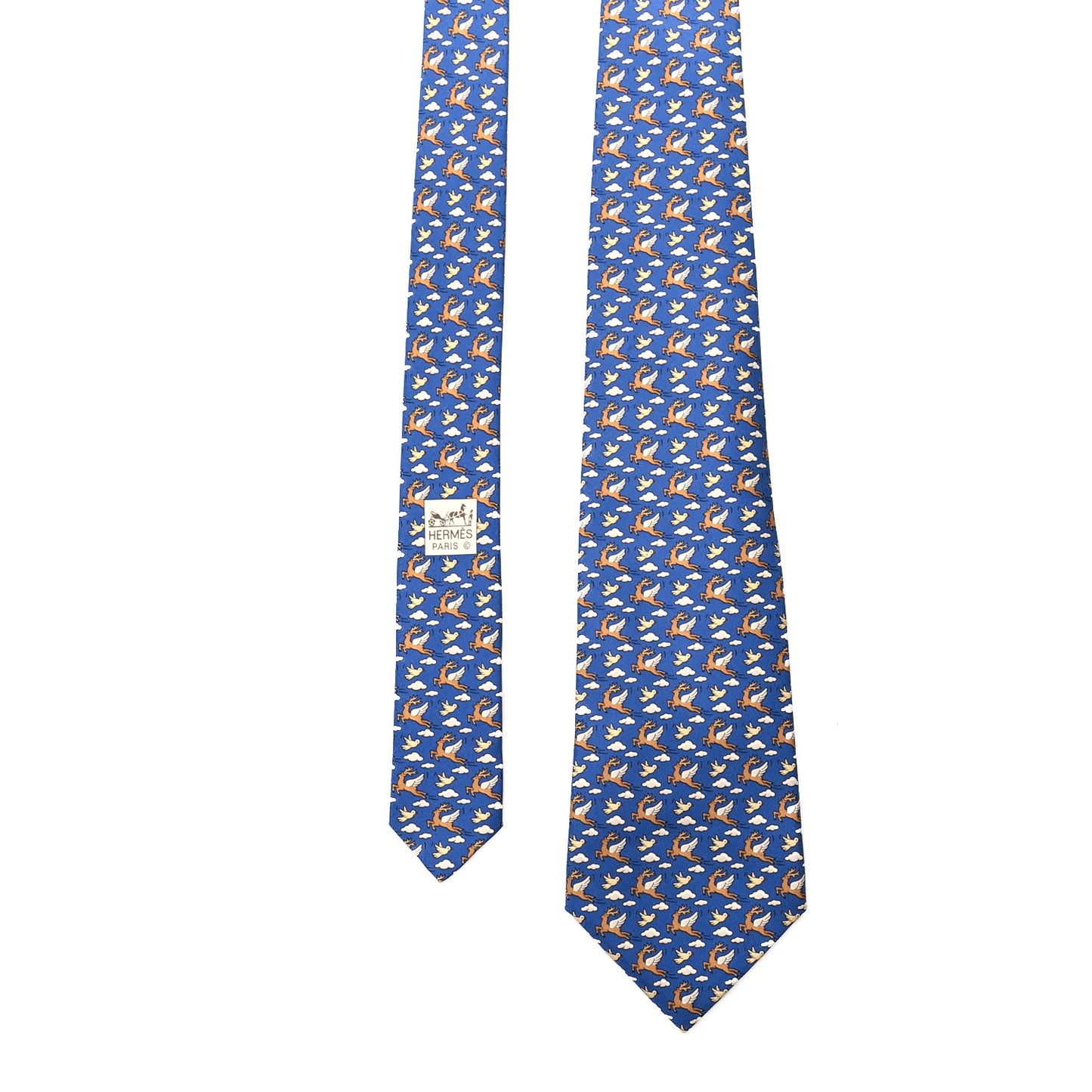 Printed Silk Mens Neck Tie Bleu