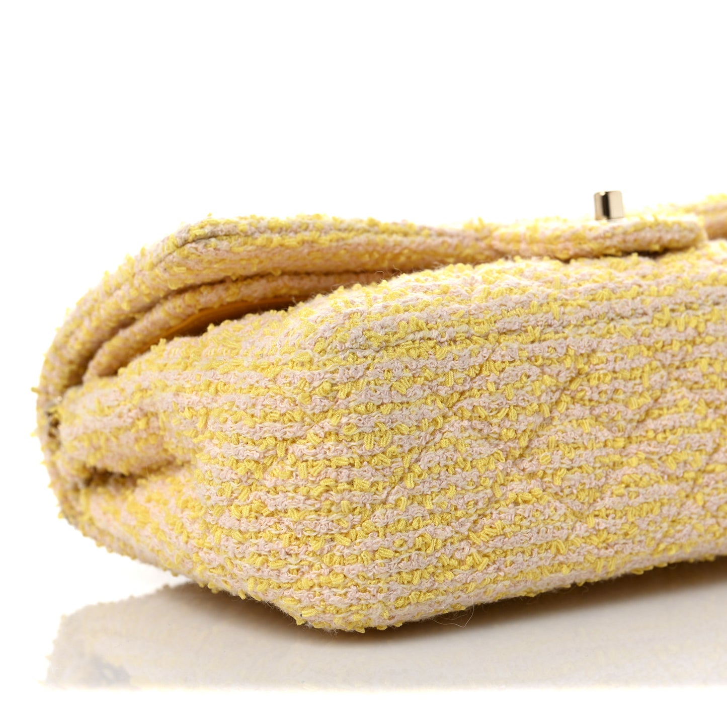 Tweed Quilted Medium Double Flap Yellow
