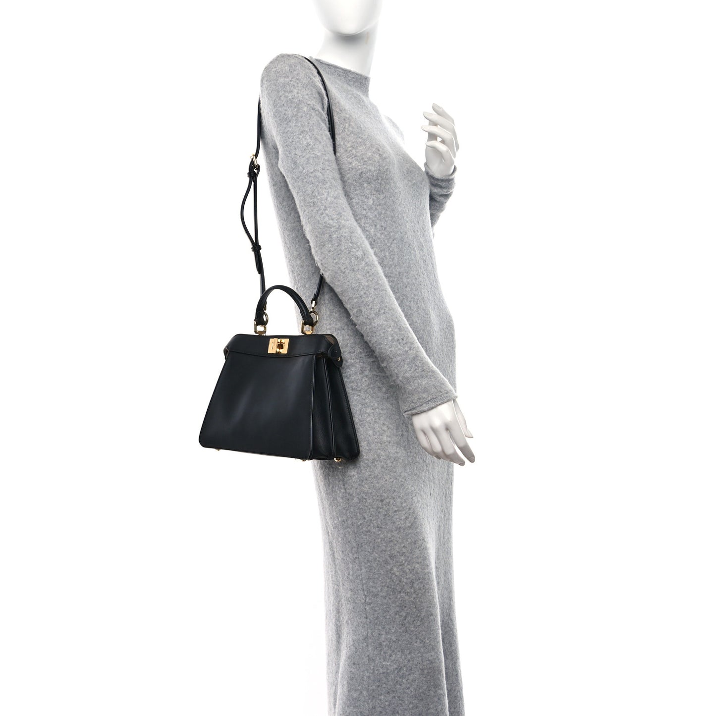 Shiny Nappa Petite Peekaboo I SEE U Satchel Black