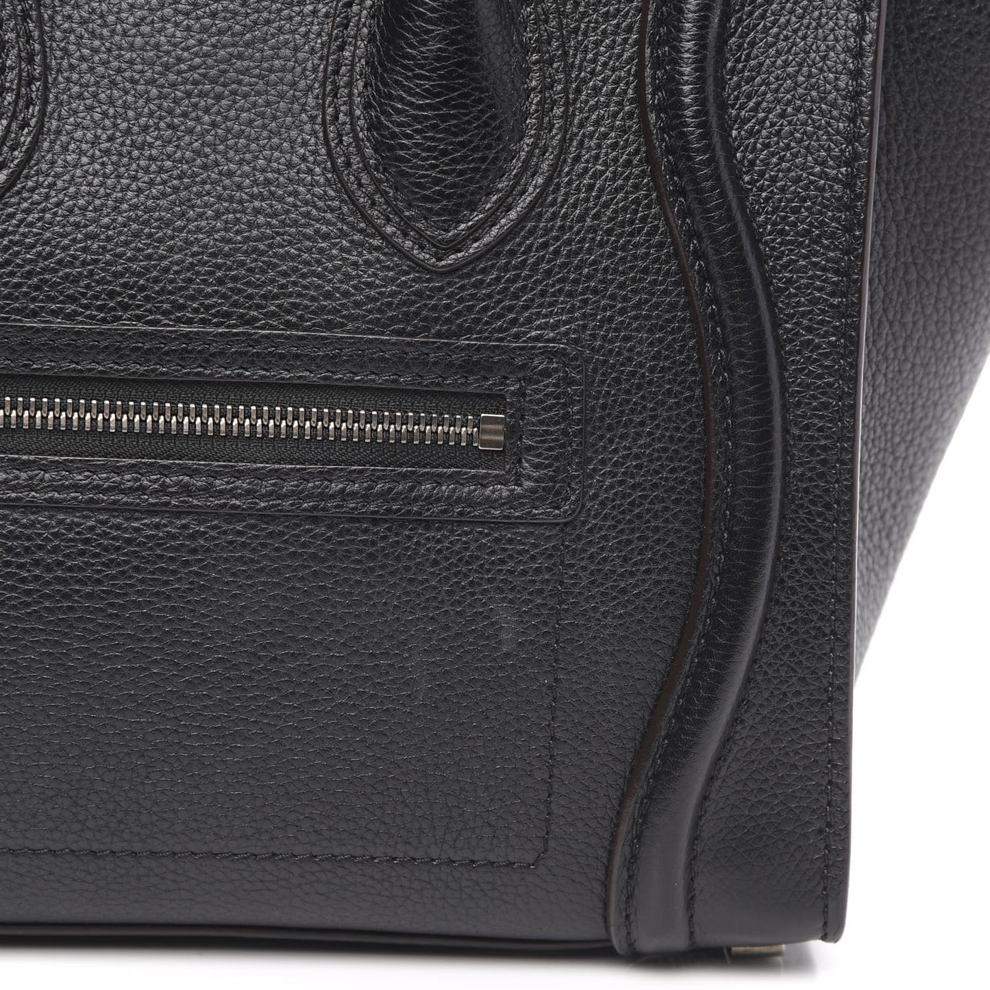 Drummed Calfskin Micro Luggage Black