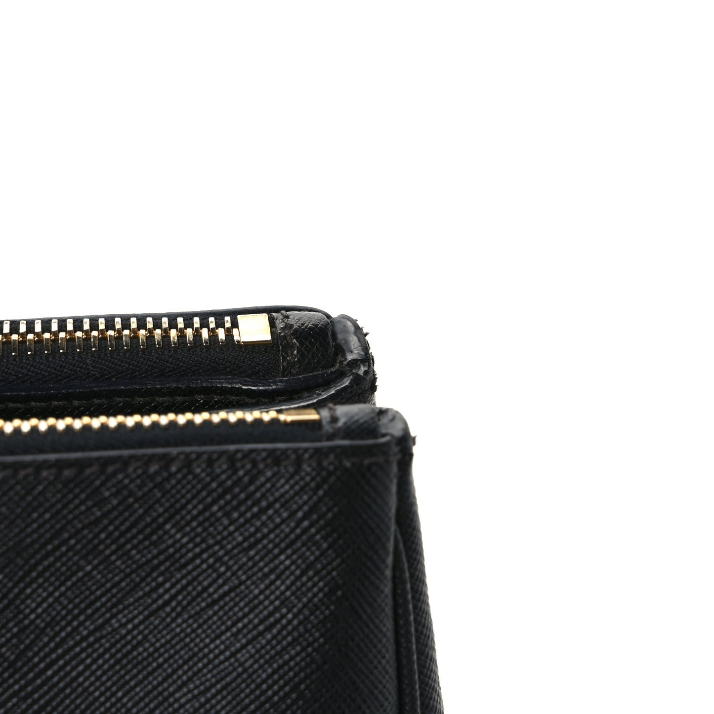 Saffiano Medium Galleria Double Zip Tote Black