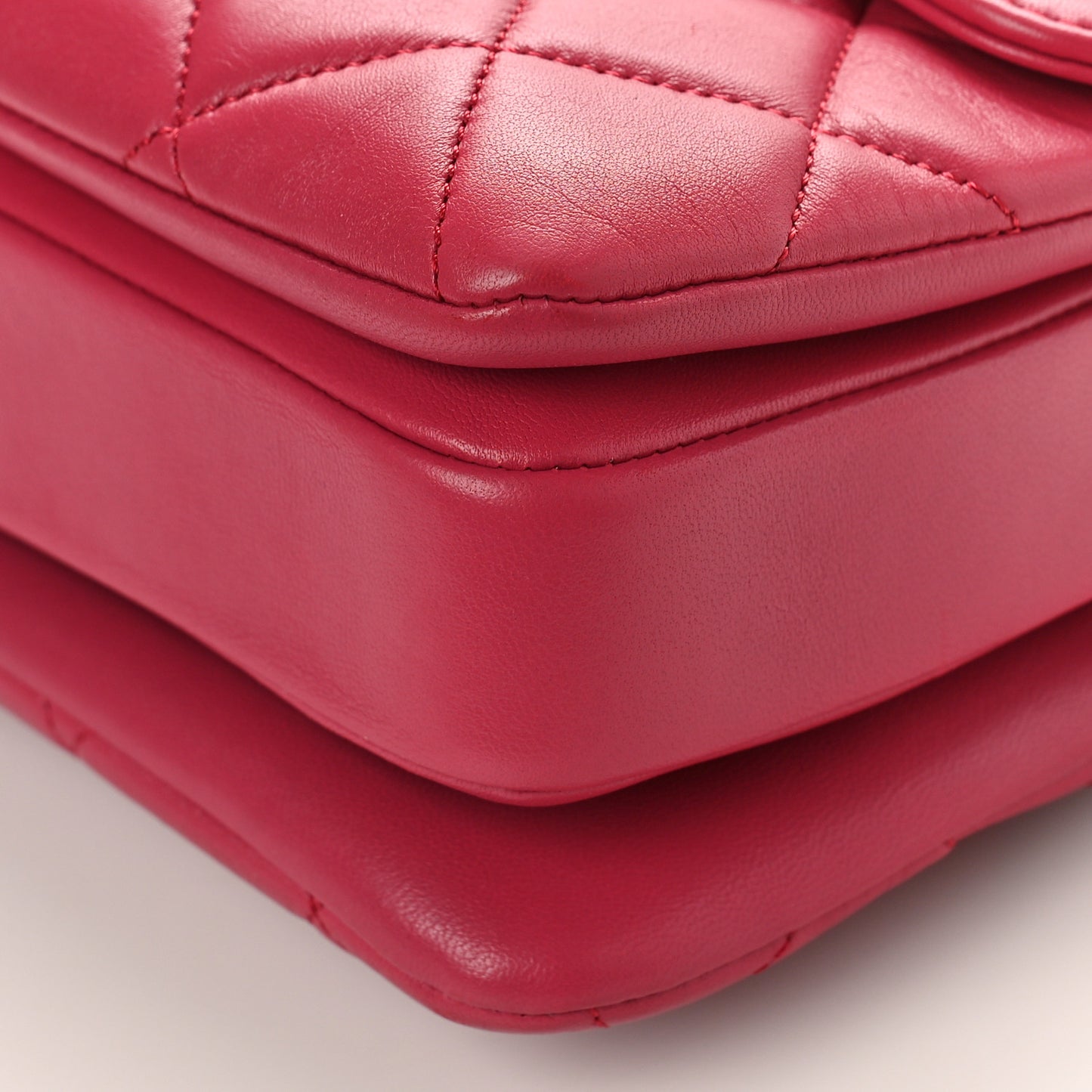 Lambskin Quilted Small Trendy CC Dual Handle Bag Dark Pink