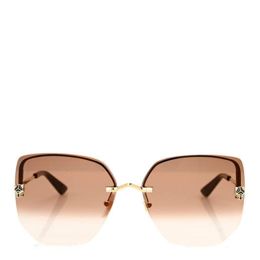 Panthere De Cartier Rimless Square Sunglasses Gold