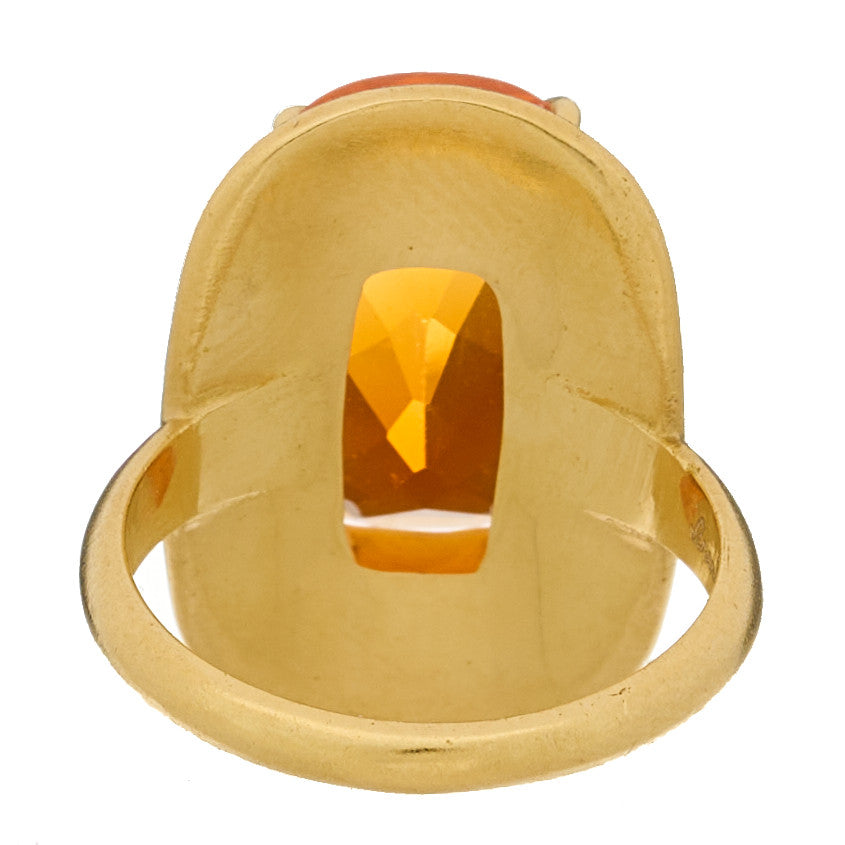 18K Yellow Gold Fire Opal Infinity Cocktail Ring 53 6.25