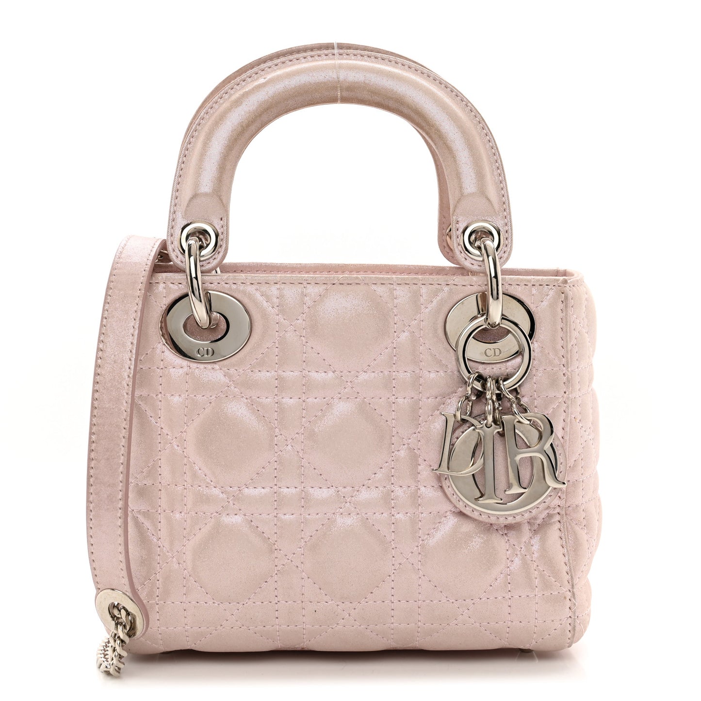 Metallic Lambskin Cannage Mini Lady Dior Lotus