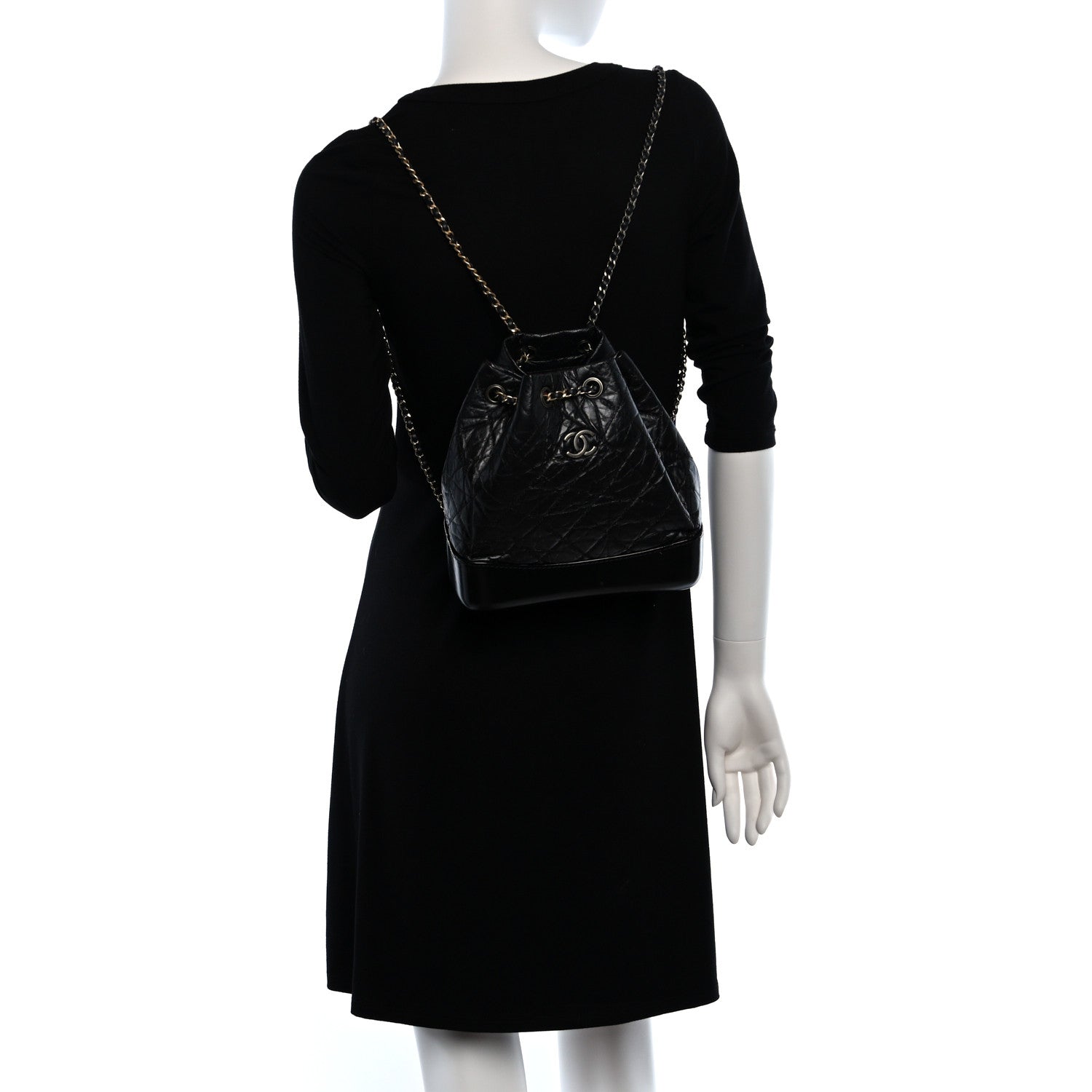 Chanel Aged Calfskin Quilted Small Gabrielle Backpack Black 2 of 10