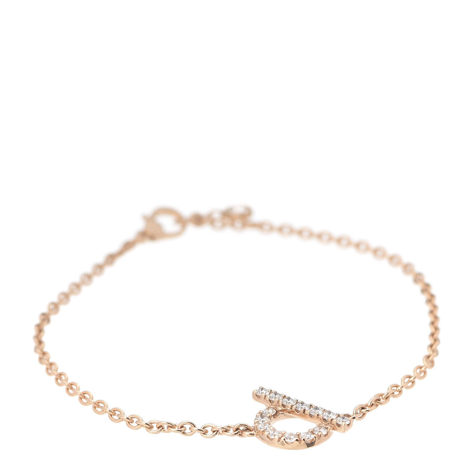 Hermes 18K Rose Gold Diamond Finesse Bracelet ST 1 of 6