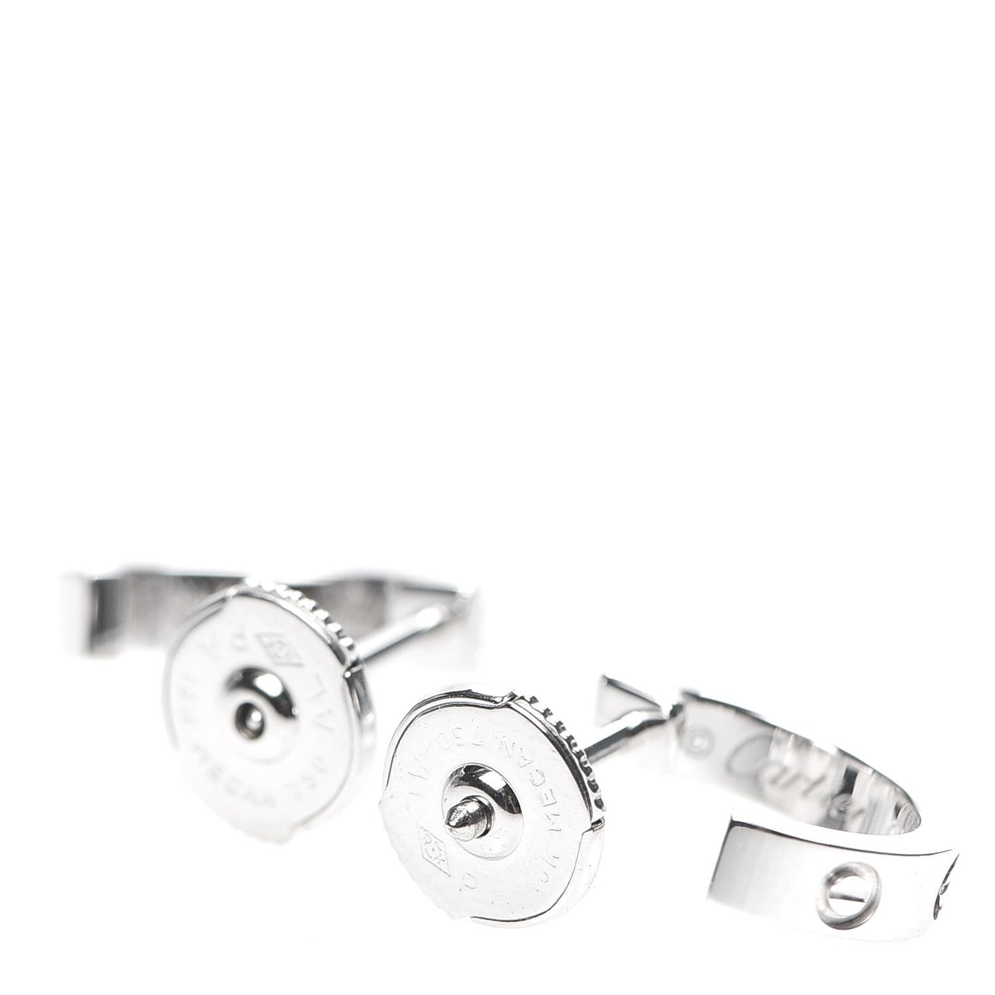 18K White Gold Small LOVE Hoop Earrings