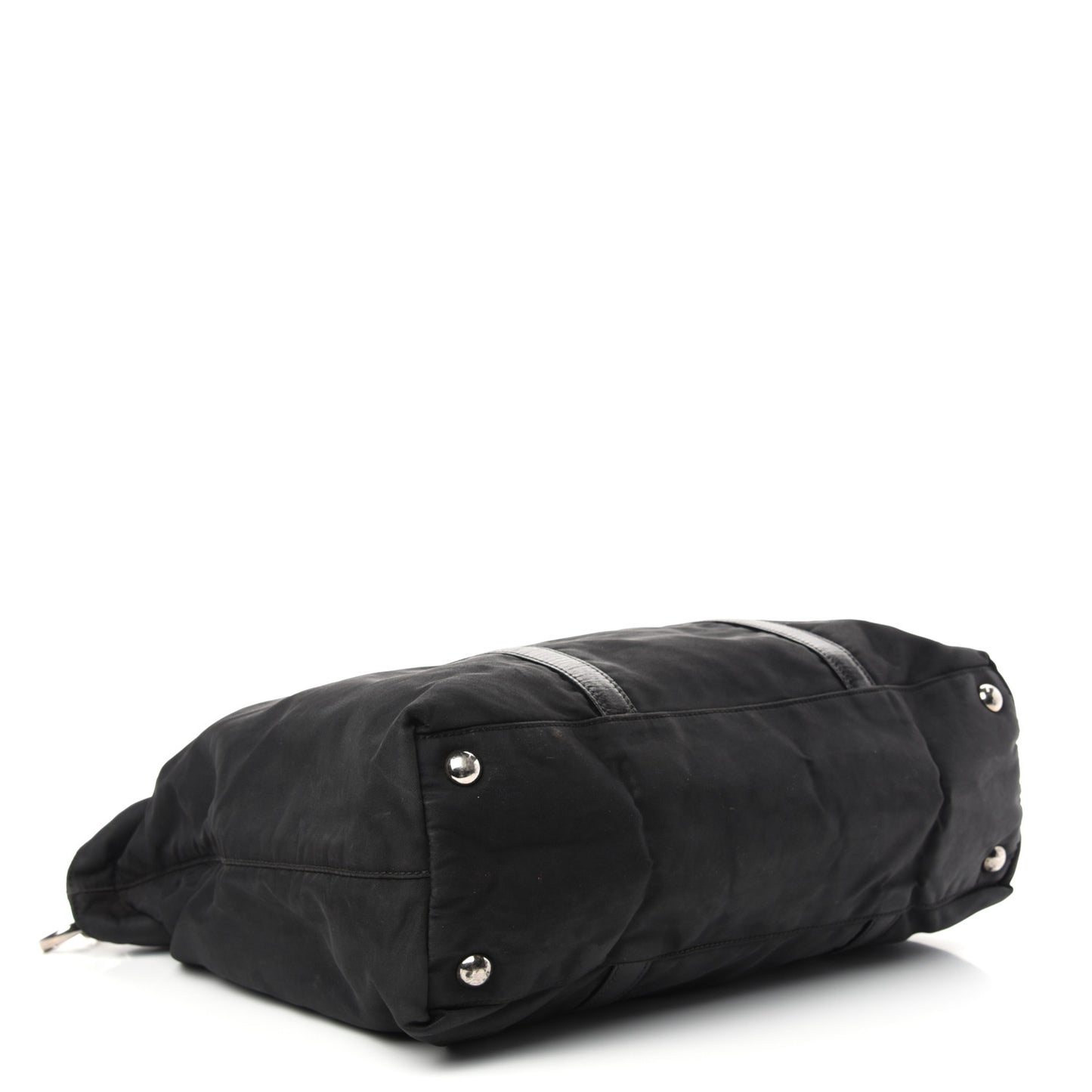 Tessuto Nylon Calfskin Tote Black