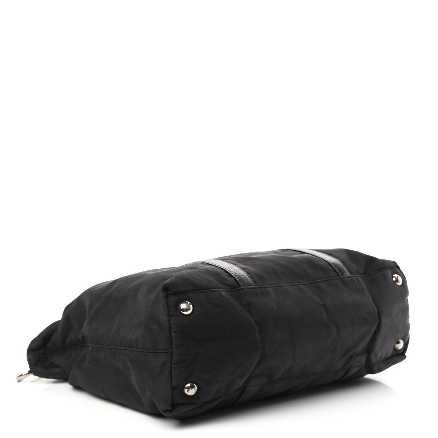 Prada Tessuto Nylon Calfskin Tote Black 4 of 9