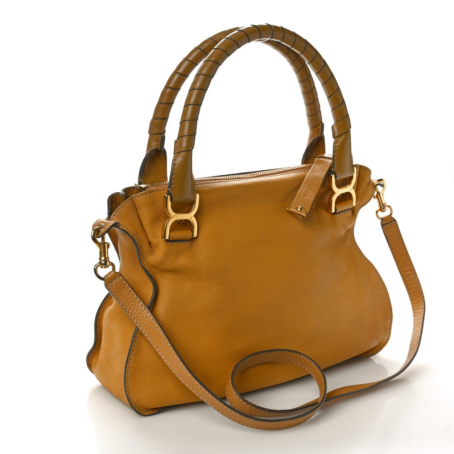 Calfskin Medium Marcie Satchel Sand Shell