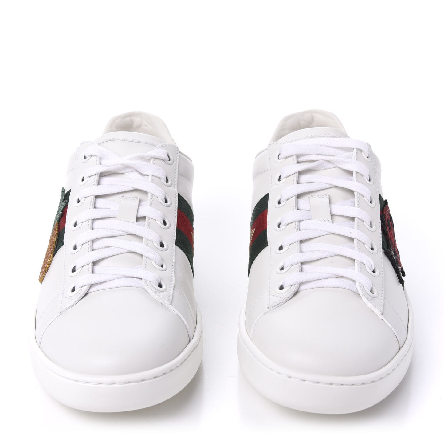 Calfskin Ayers Web Pineapple Ladybug Embroidered Womens Ace Sneakers 36.5 White