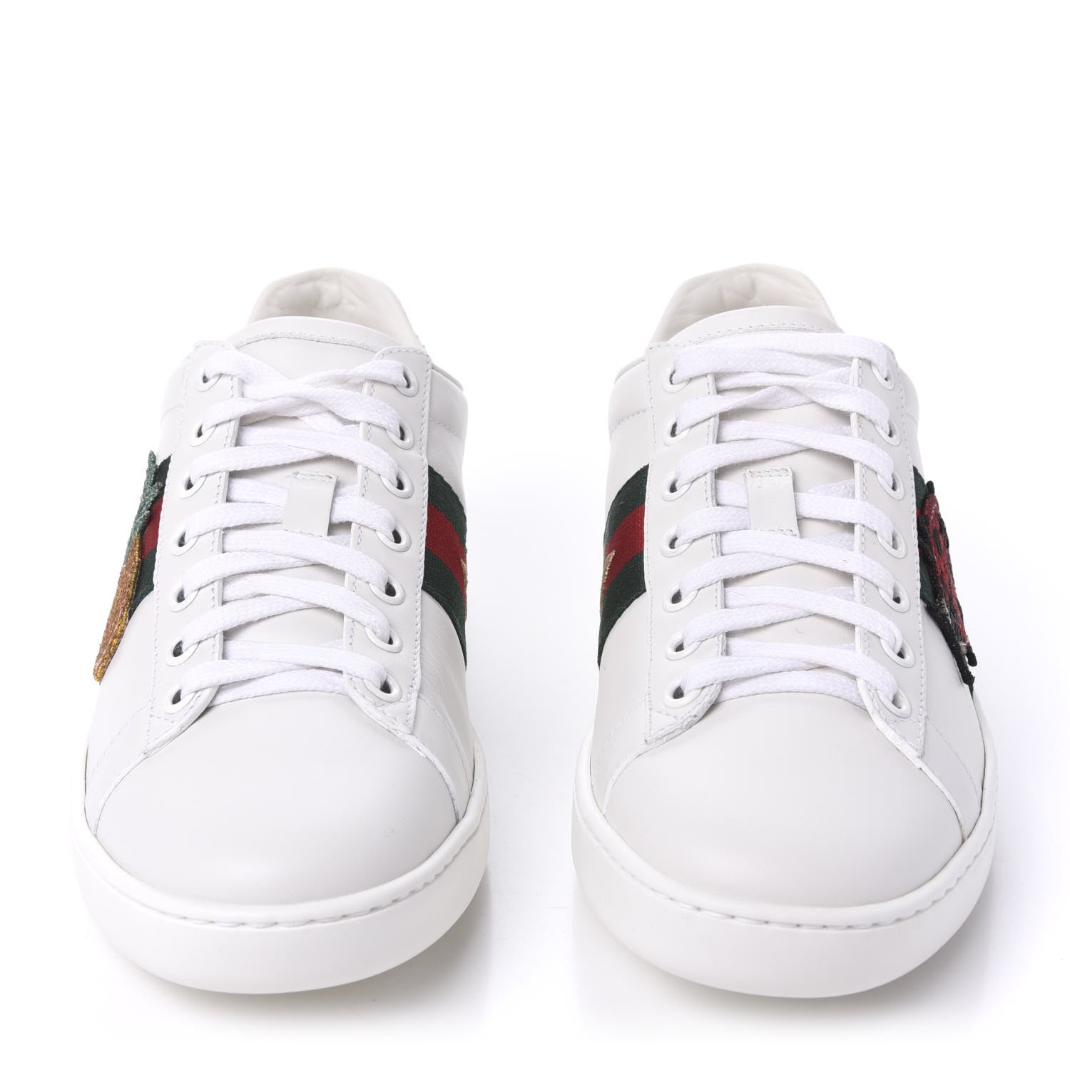 Gucci Calfskin Ayers Web Pineapple Ladybug Embroidered Womens Ace Sneakers 36.5 White 2 of 9
