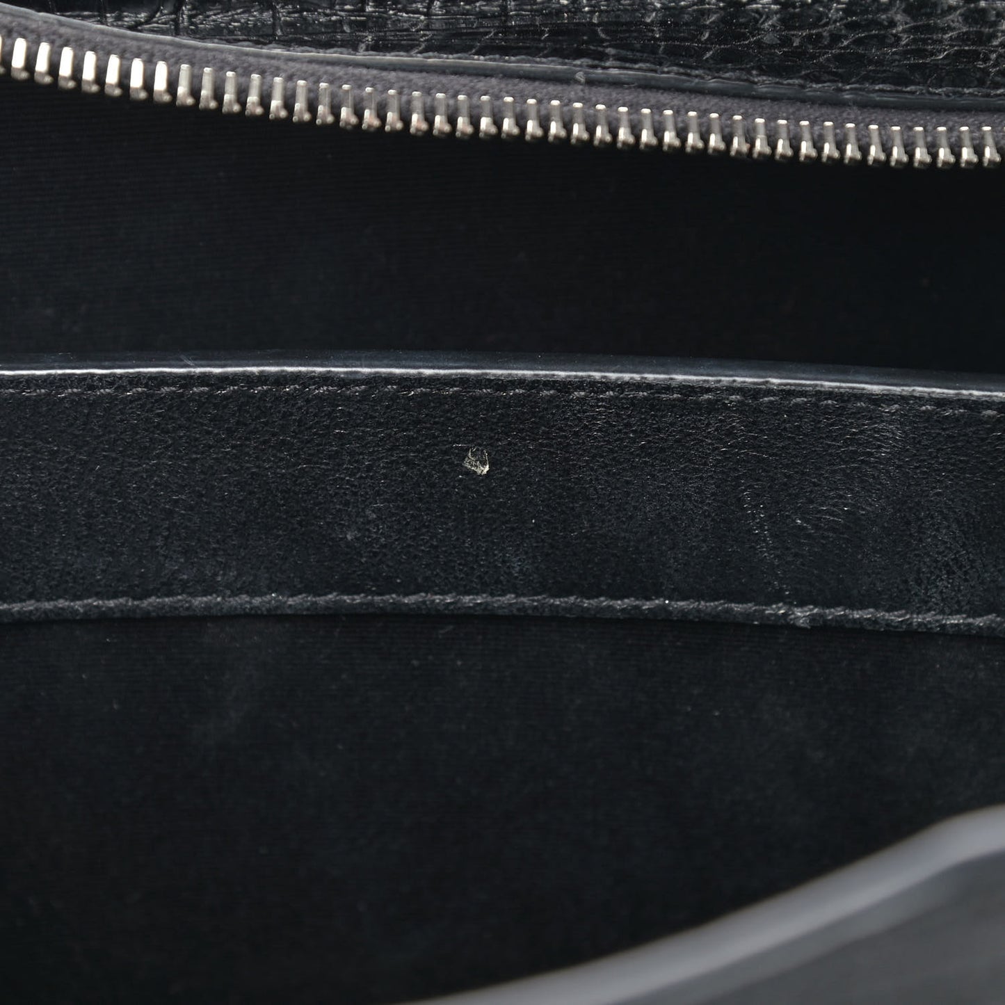 Croc Calfskin Embossed Medium Uptown Tote Black