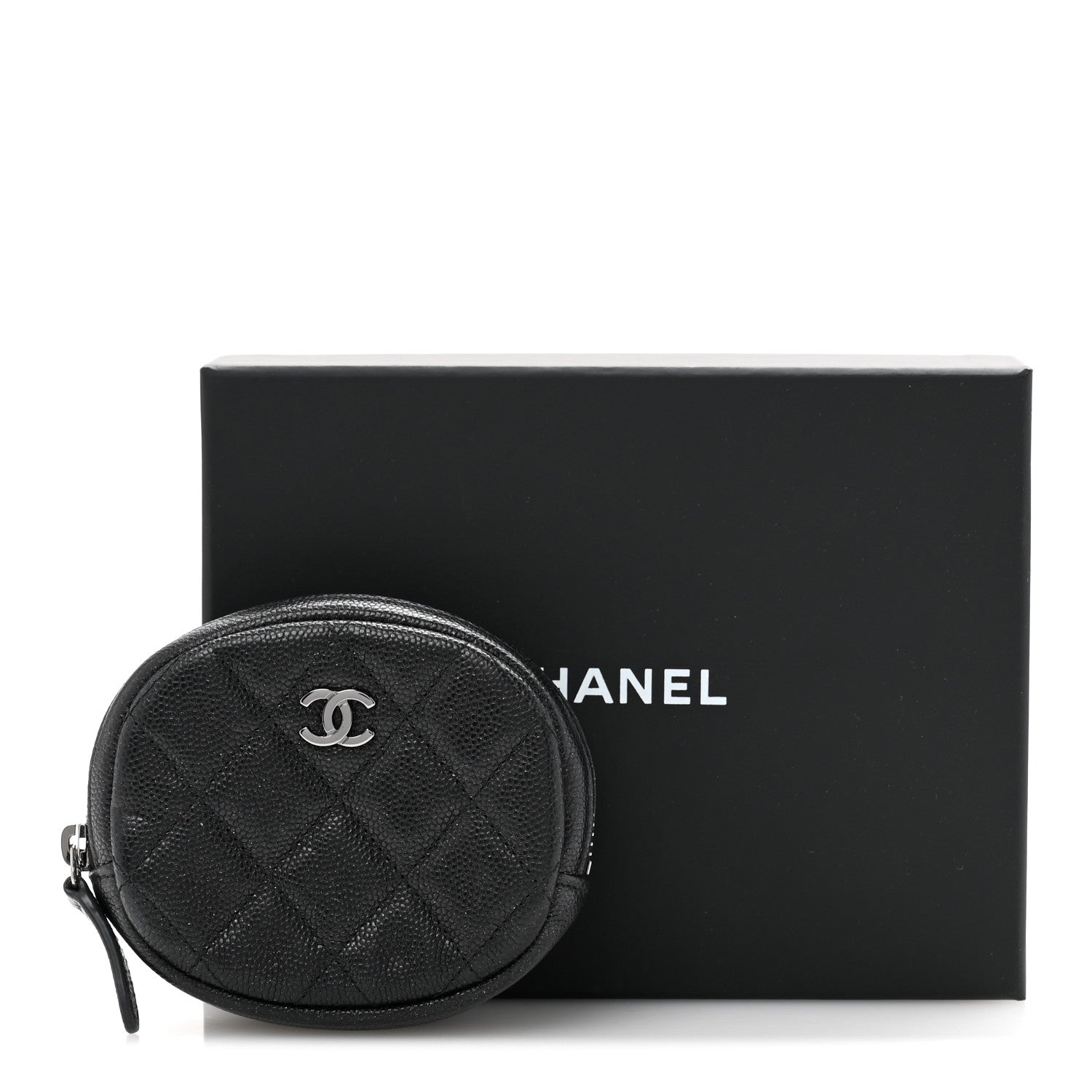 Chanel Iridescent Caviar Quilted Zip Around Classic Coin Purse Black 9 of 9