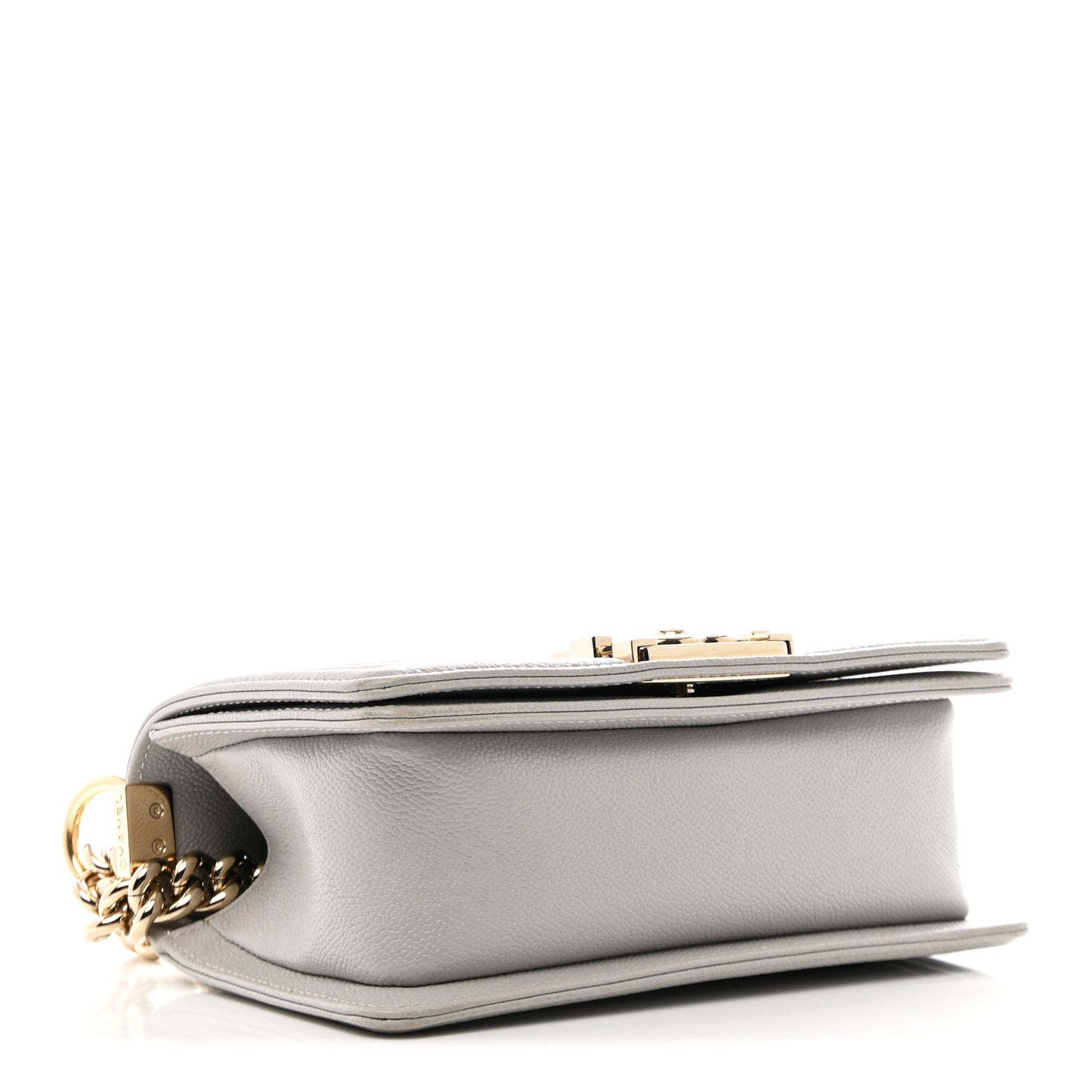 Caviar Quilted Small Boy Flap Light Grey