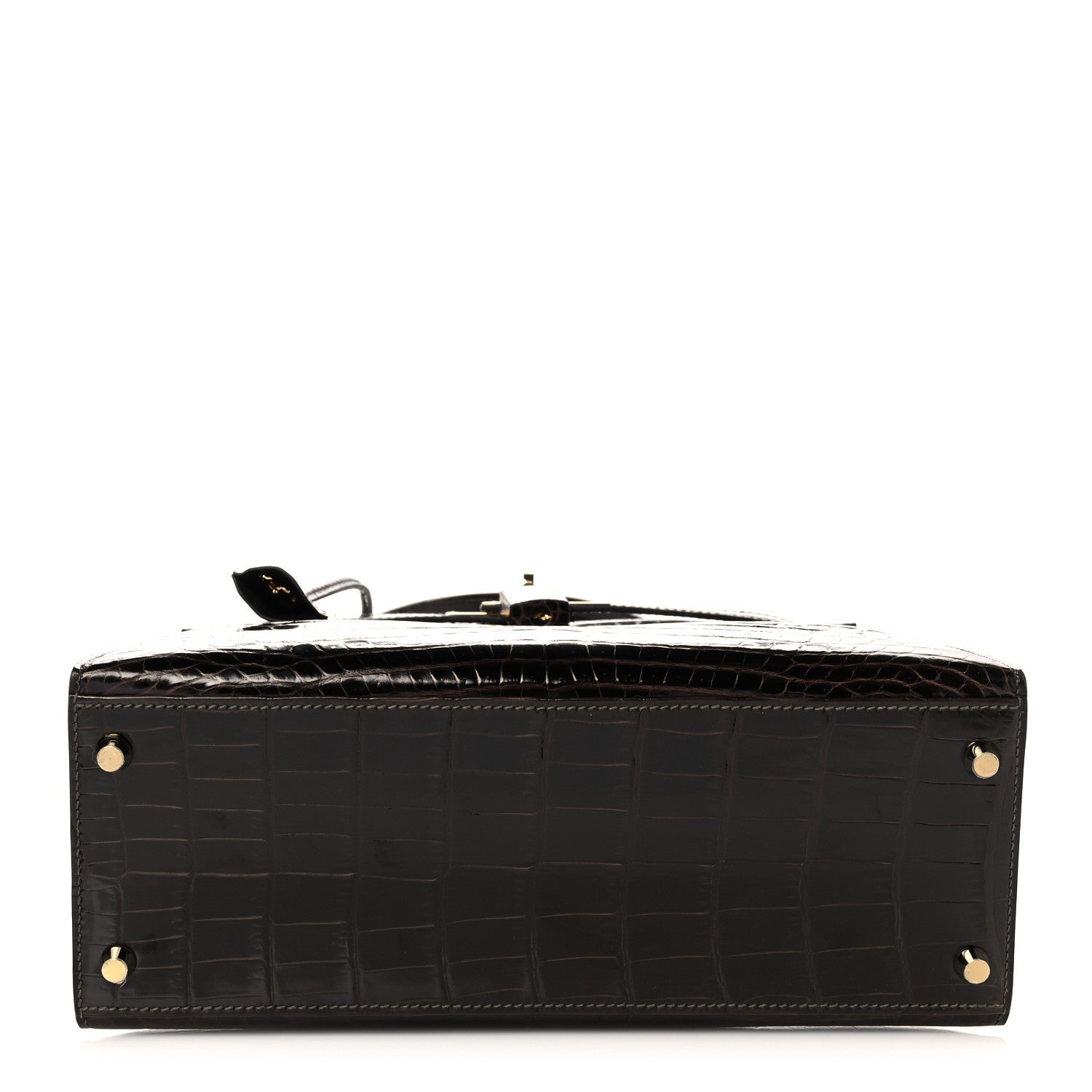 Hermes Shiny Niloticus Crocodile Kelly Sellier 28 Macassar 6 of 38