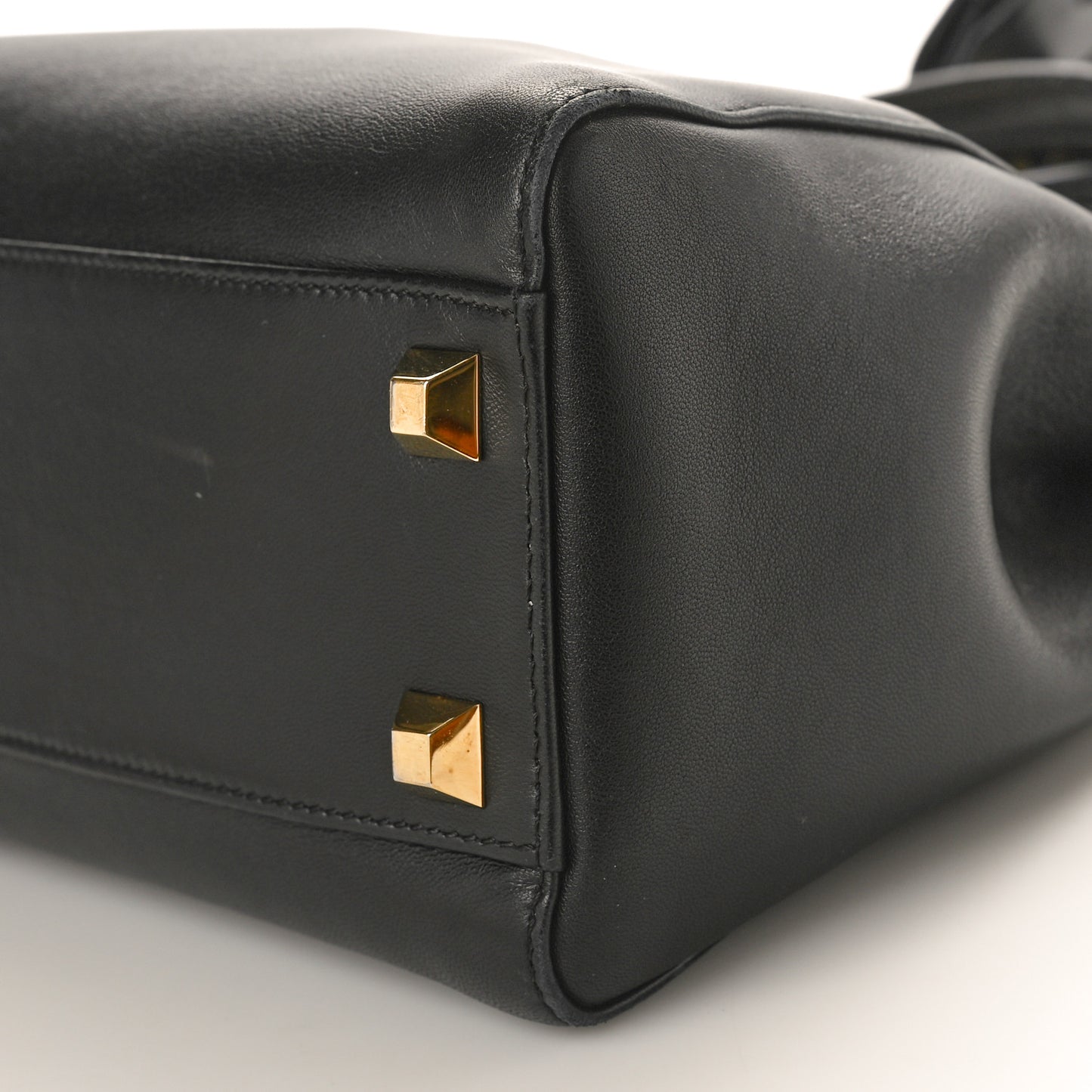 Nappa Studded Mini Peekaboo Iconic Satchel Black
