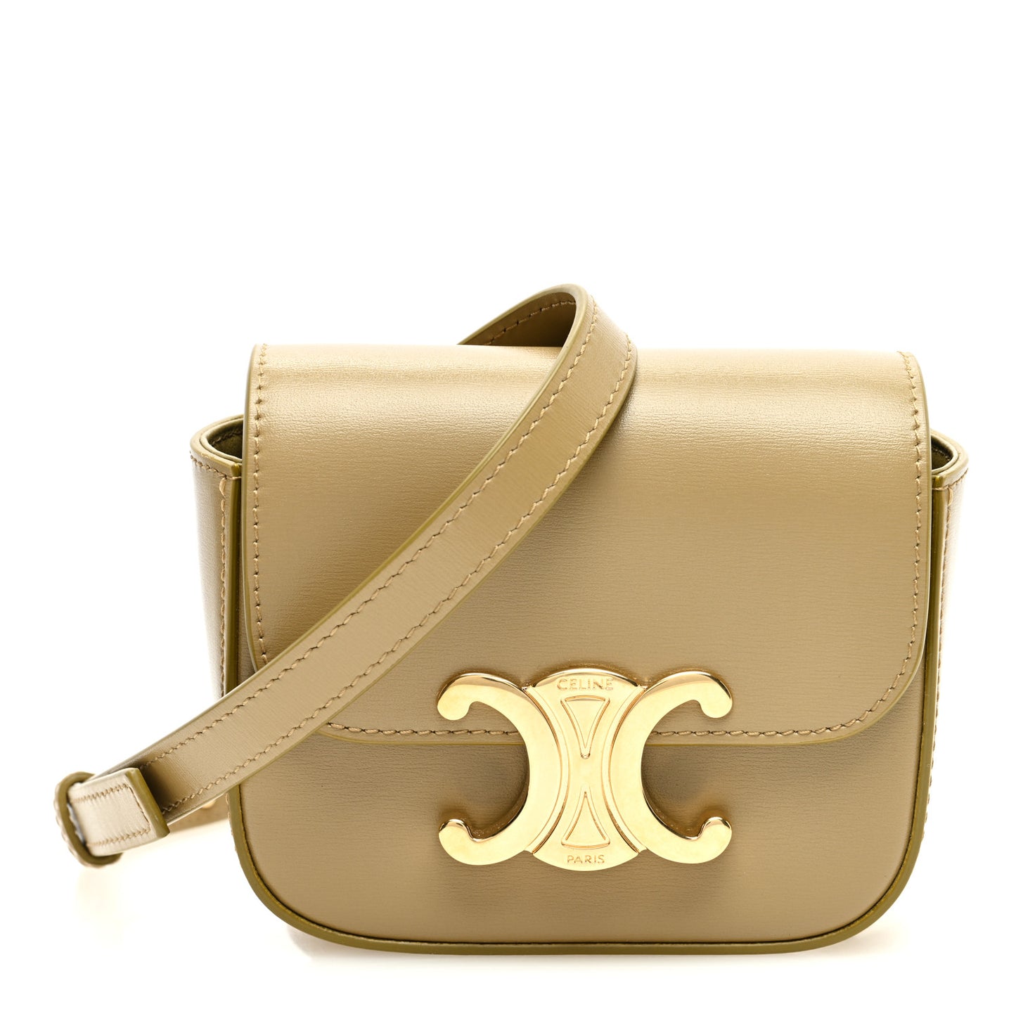 Shiny Calfskin Mini Triomphe Olive