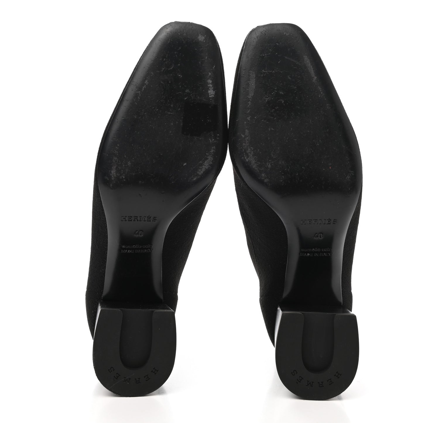 Knit Calfskin Volver Ankle Boots 40 Black