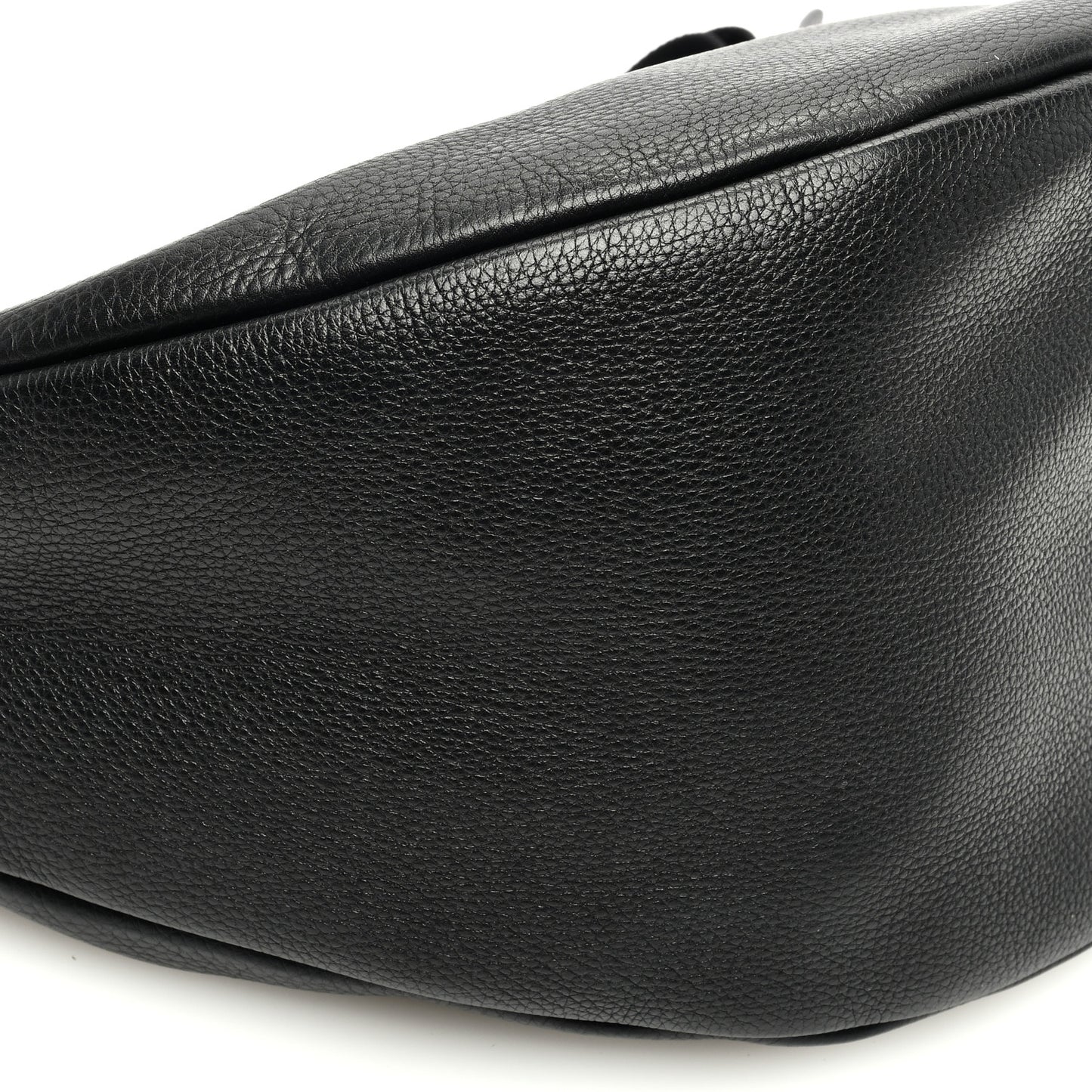 Grained Calfskin Large Slouchy Banana Bag Black