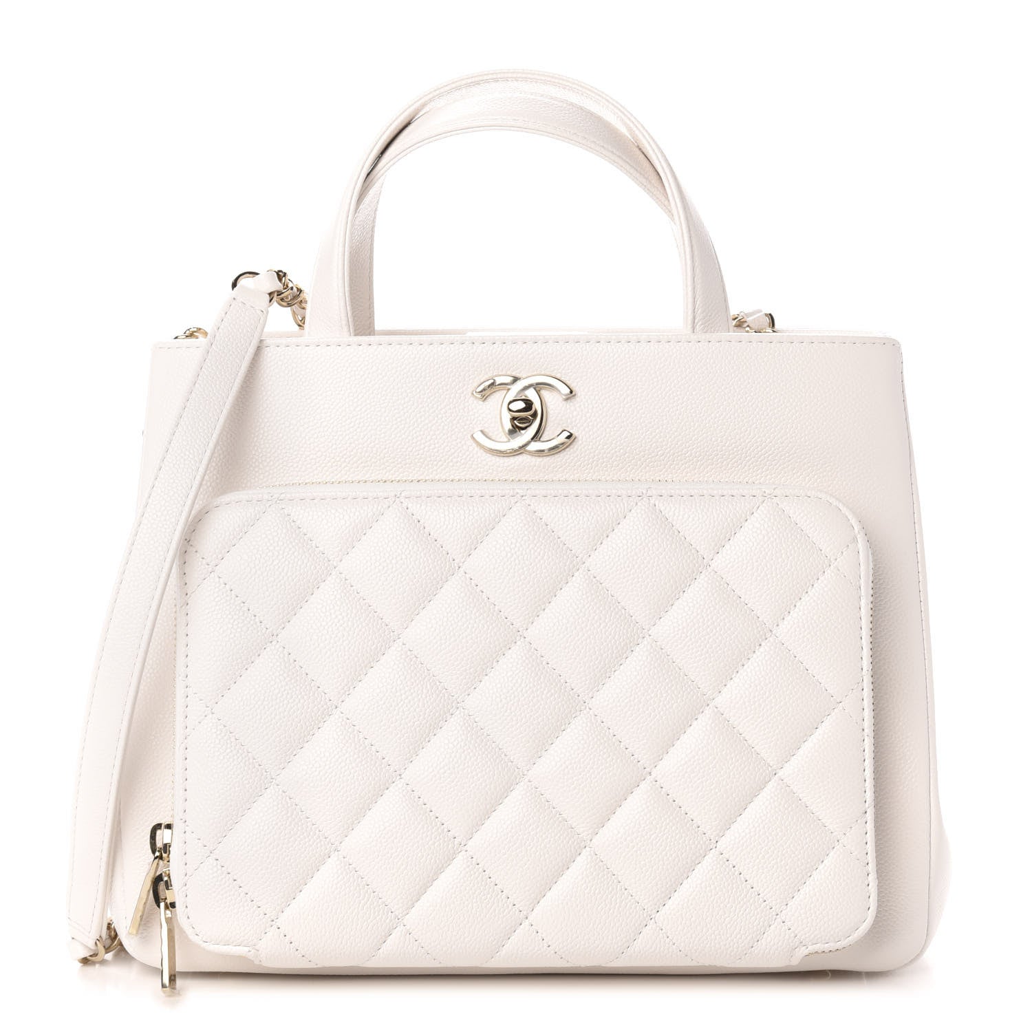 Chanel Caviar Quilted Small Business Affinity Shopping Bag White 1 of 11
