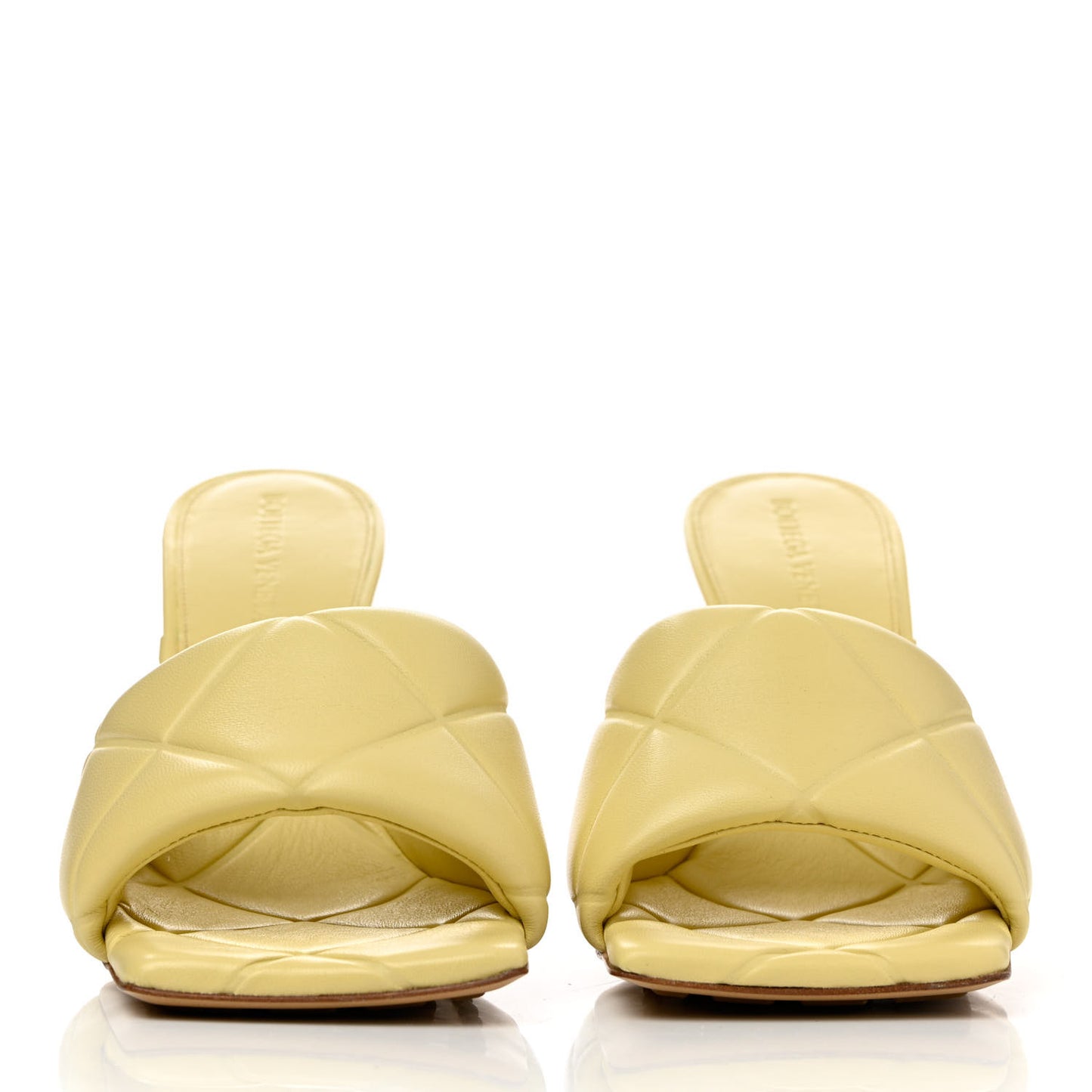 Nappa Quilted Rubber Lido Mule Sandals 38.5 Moon Beam