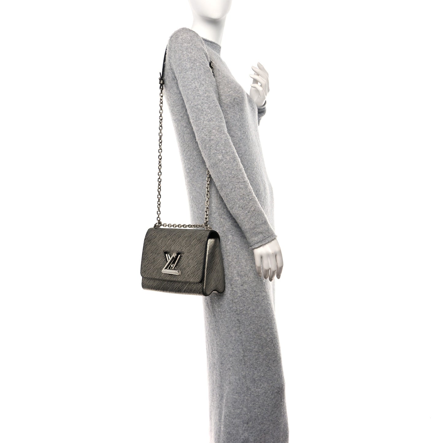 Epi Twist Shoulder Bag MM Platine