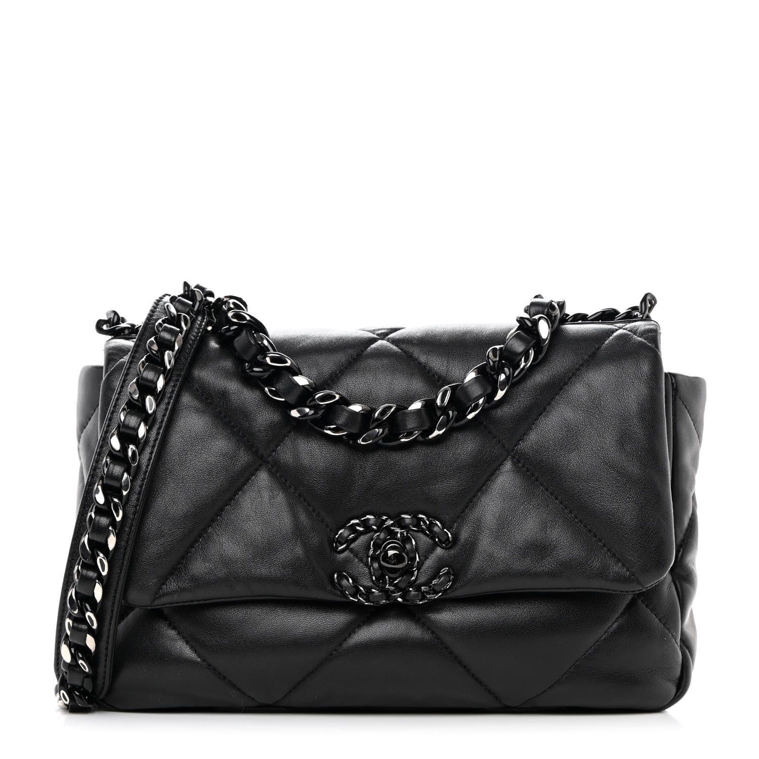 Chanel Lambskin Quilted Medium Chanel 19 Flap So Black 1285543