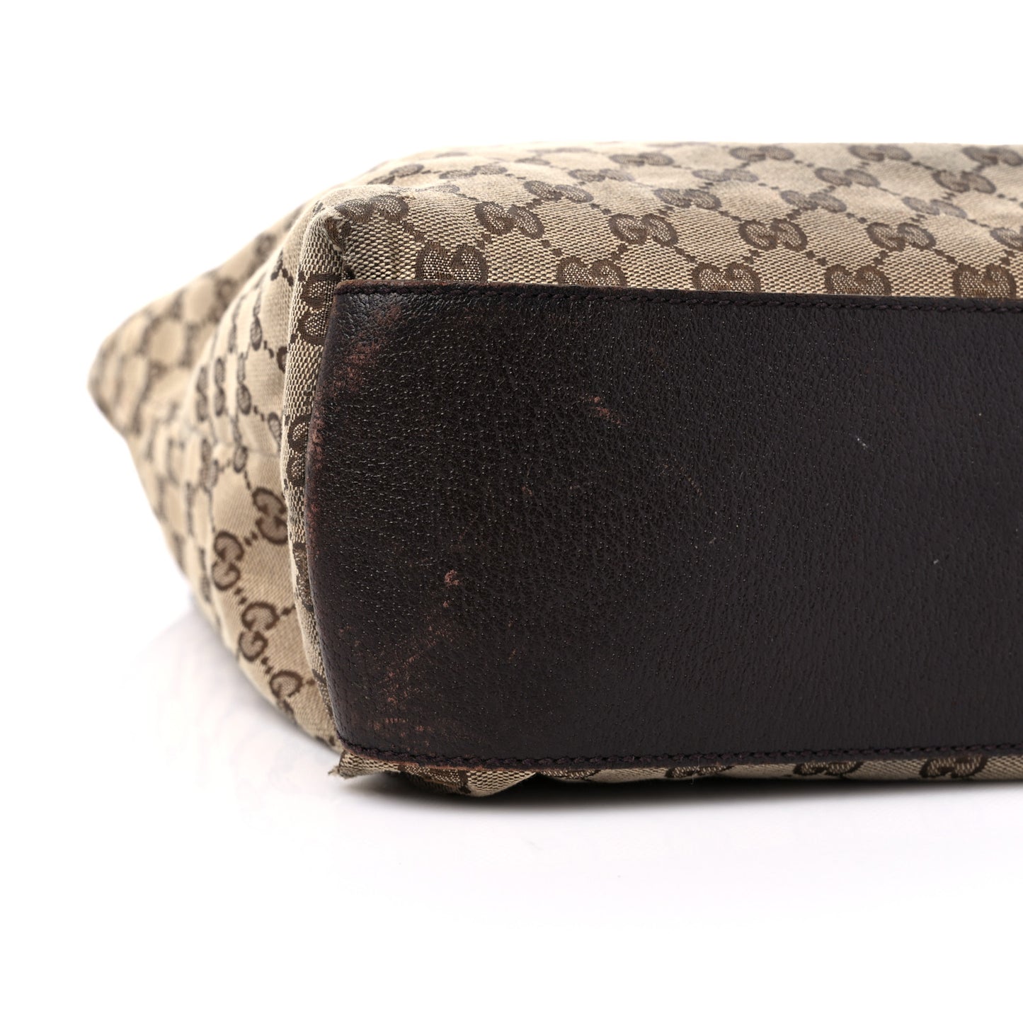 GG Monogram Large Web Handle Vertical Tote Dark Brown