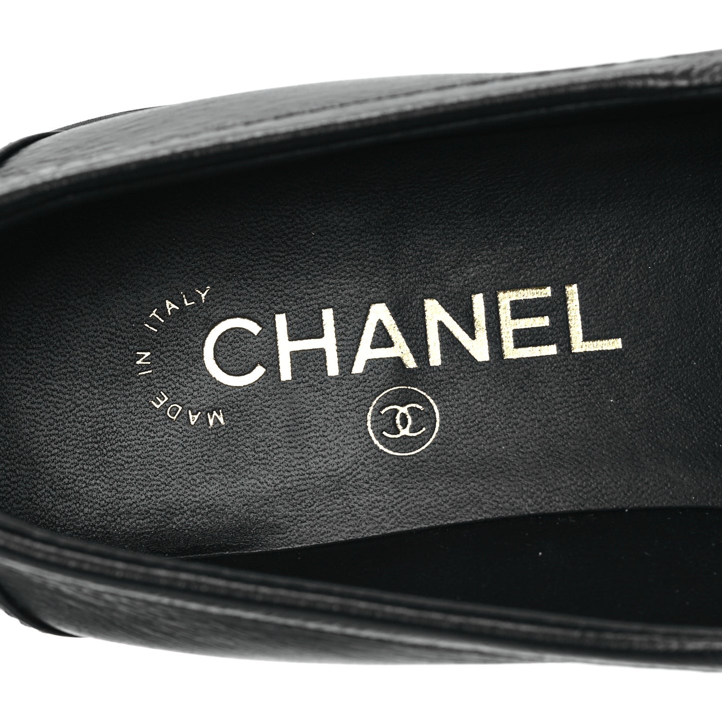 Crumpled Lambskin Quilted CC Turnlock Loafers 39 Black